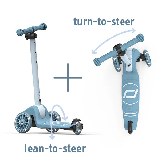 Highway Kick 3S Steering Foldable Scooter with LED Wheels (Steel) - Image 3