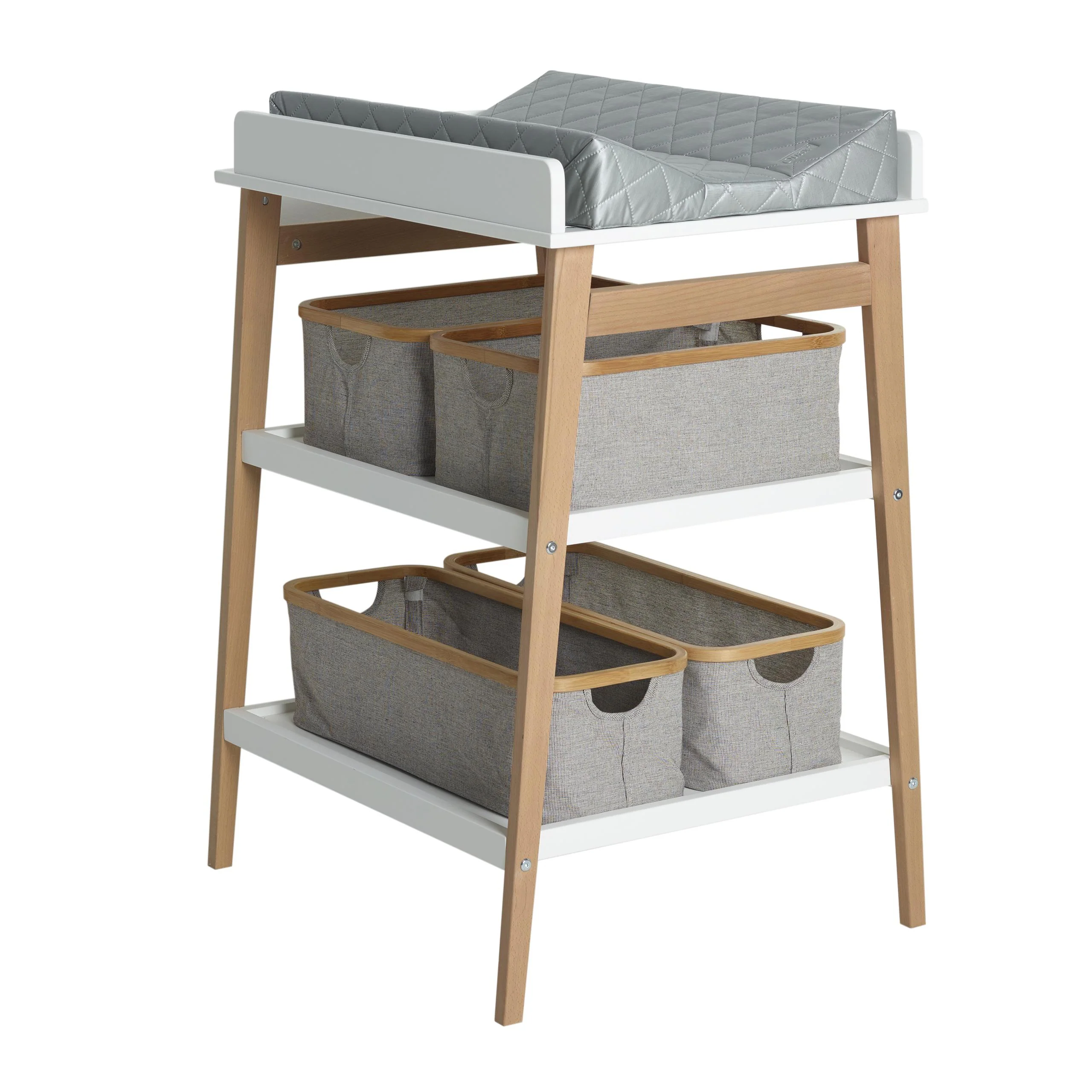 Hip Wooden Changing Table (White/Natural) - Image 5