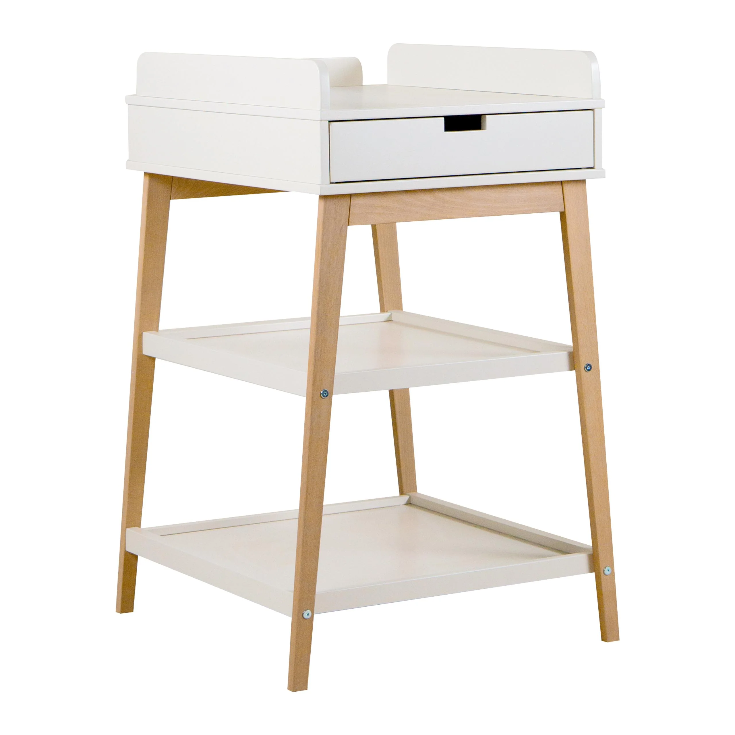 Hip Wooden Changing Table with Drawer (Clay/Natural)