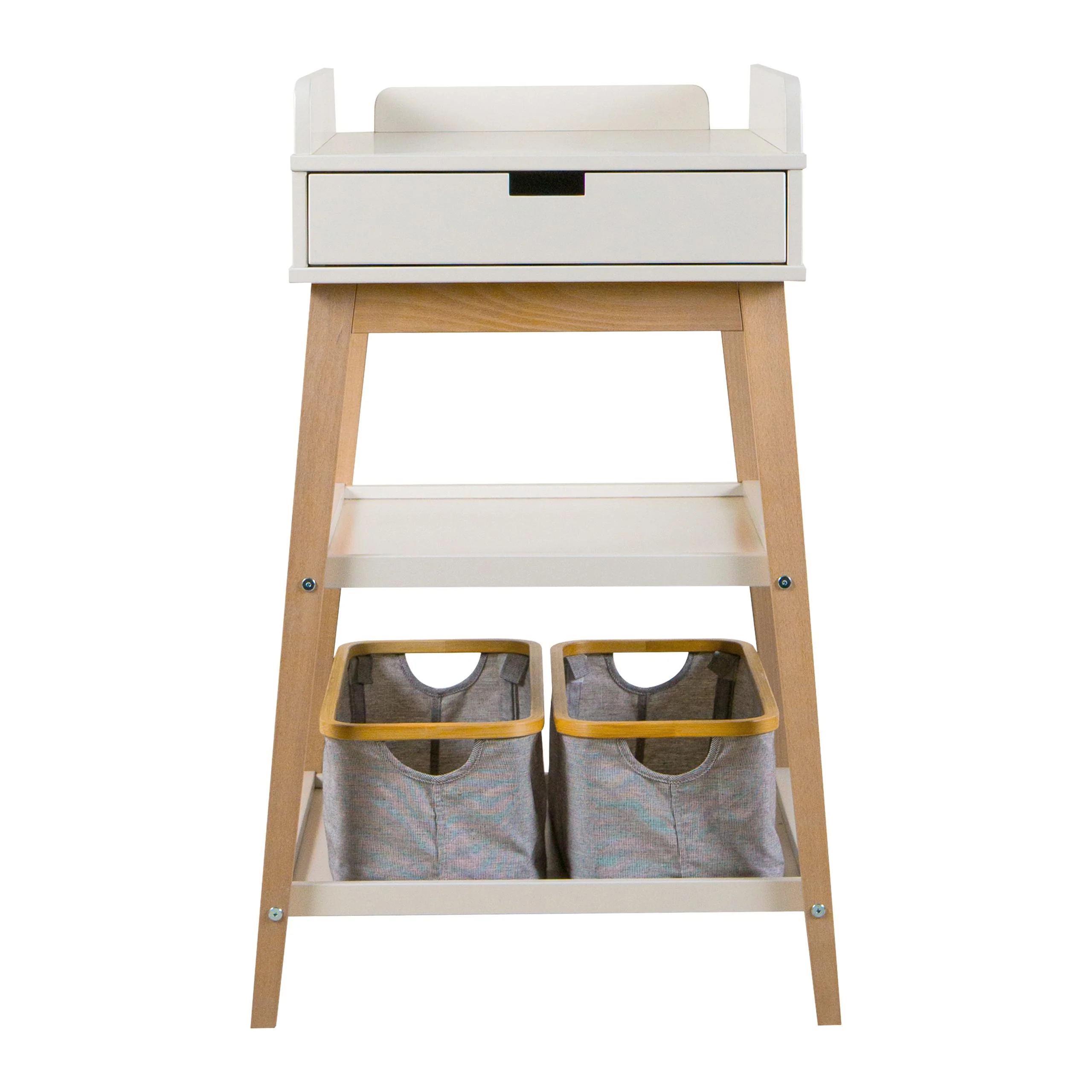 Hip Wooden Changing Table with Drawer (Clay/Natural) - Image 3