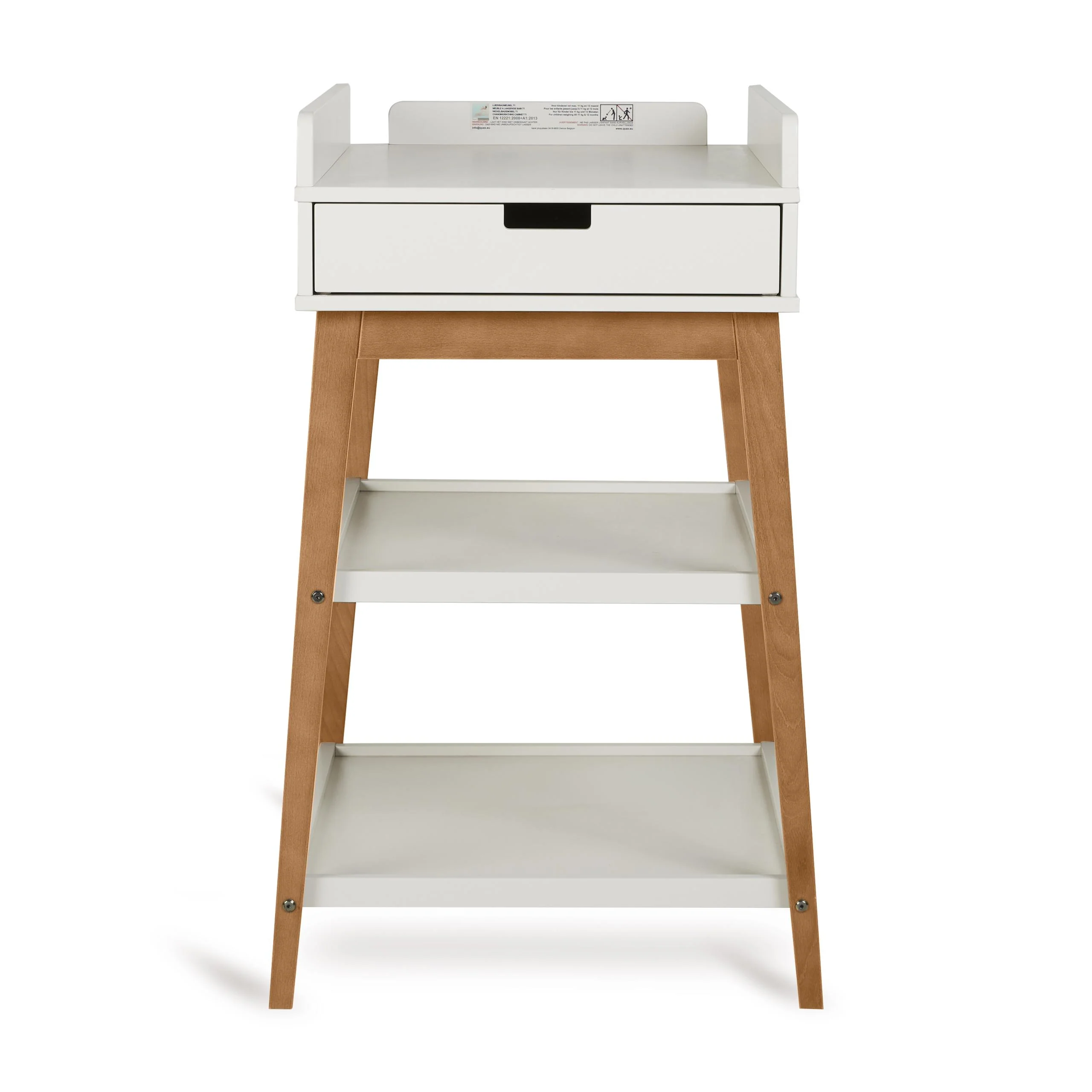 Hip Wooden Changing Table with Drawer (Clay/Walnut)