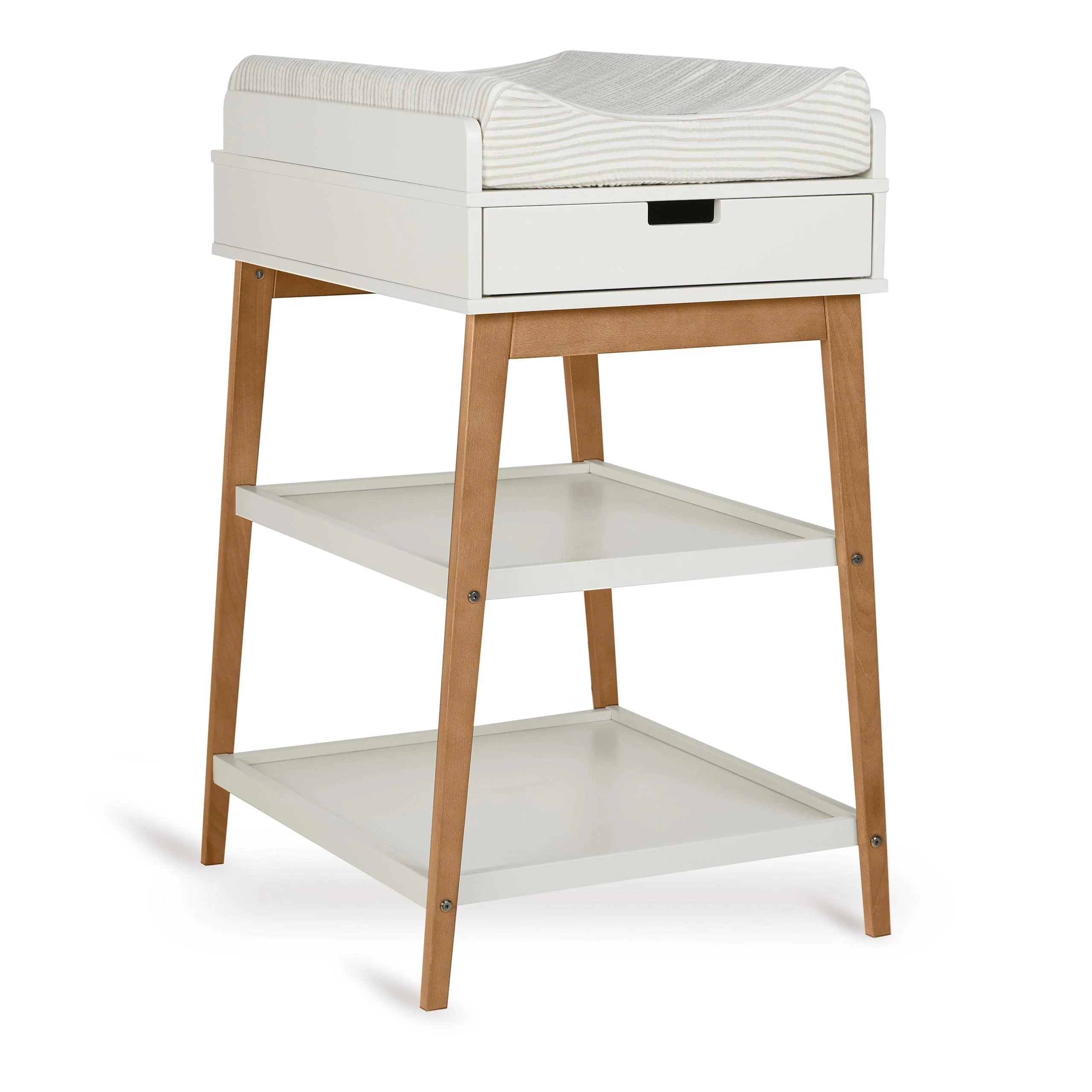 Hip Wooden Changing Table with Drawer (Clay/Walnut) - Image 4