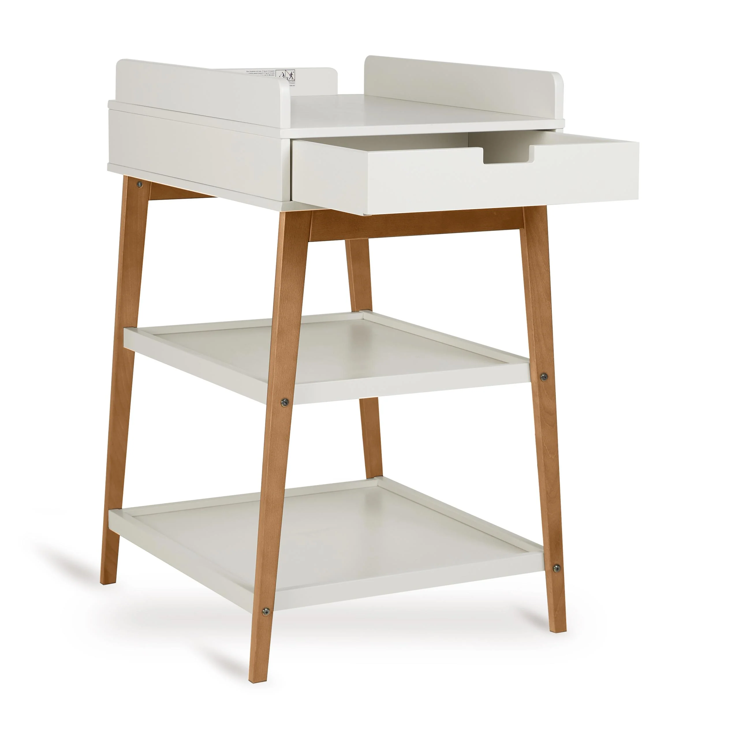Hip Wooden Changing Table with Drawer (Clay/Walnut) - Image 5