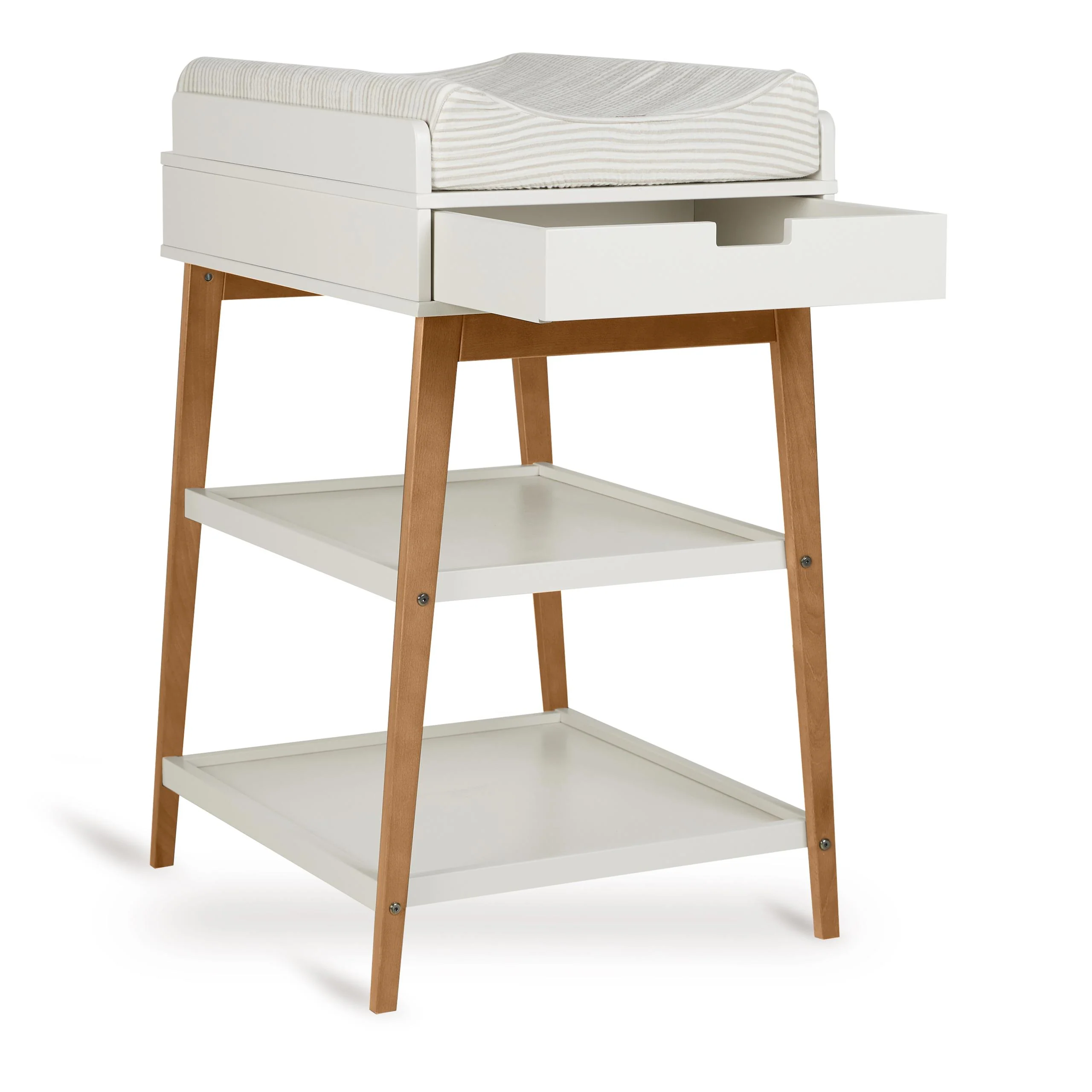 Hip Wooden Changing Table with Drawer (Clay/Walnut) - Image 6