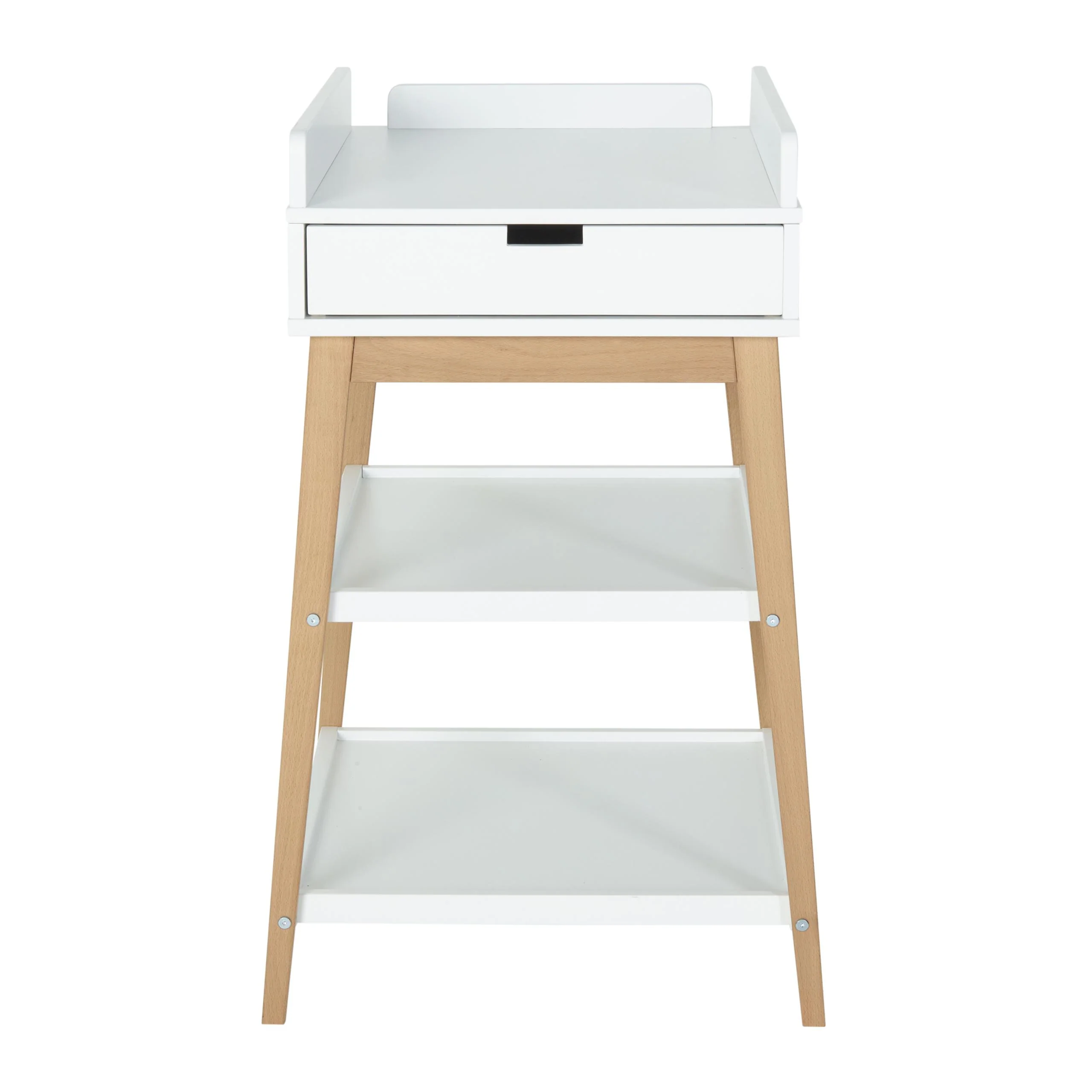 Hip Wooden Changing Table with Drawer (White/Natural) - Image 2