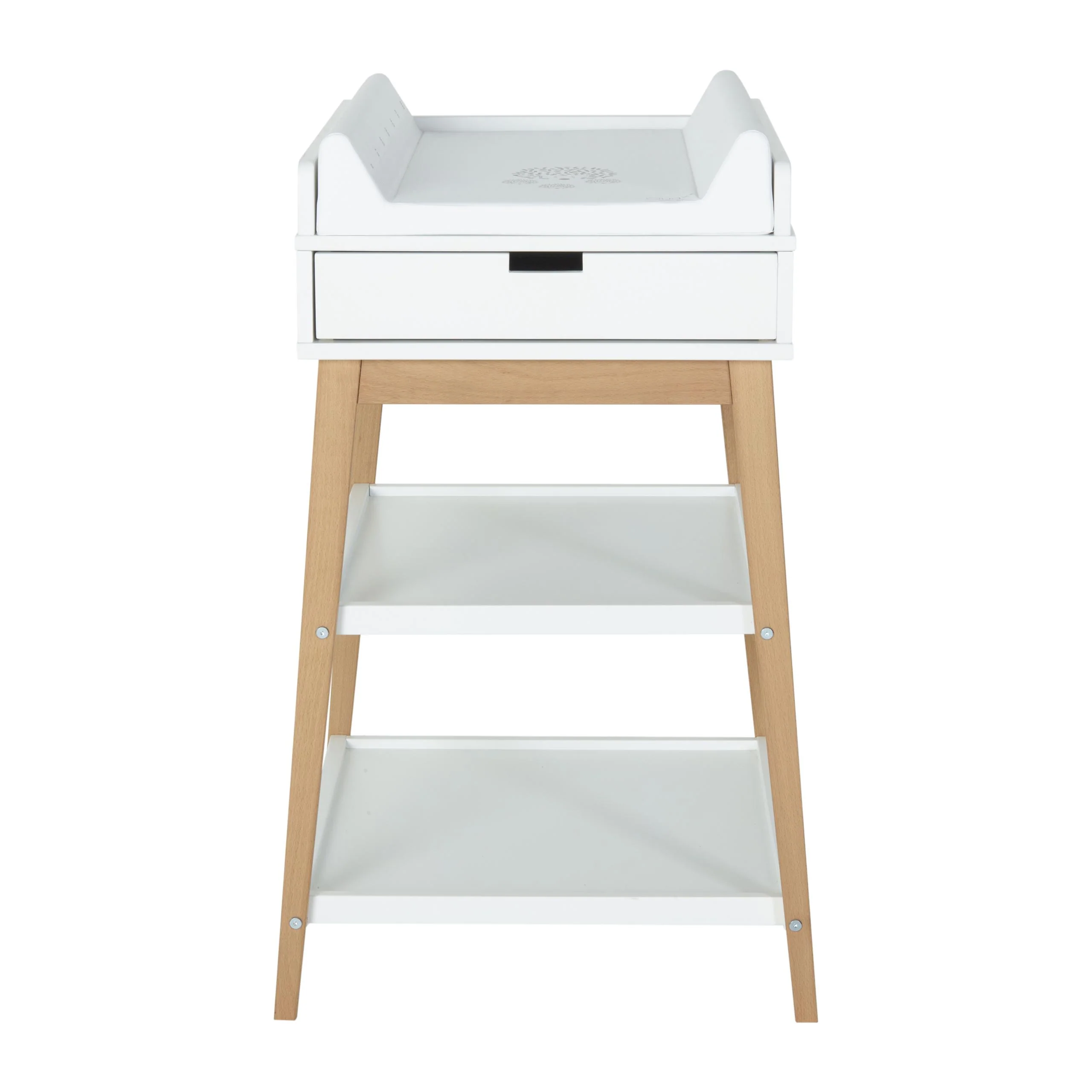 Hip Wooden Changing Table with Drawer (White/Natural) - Image 4
