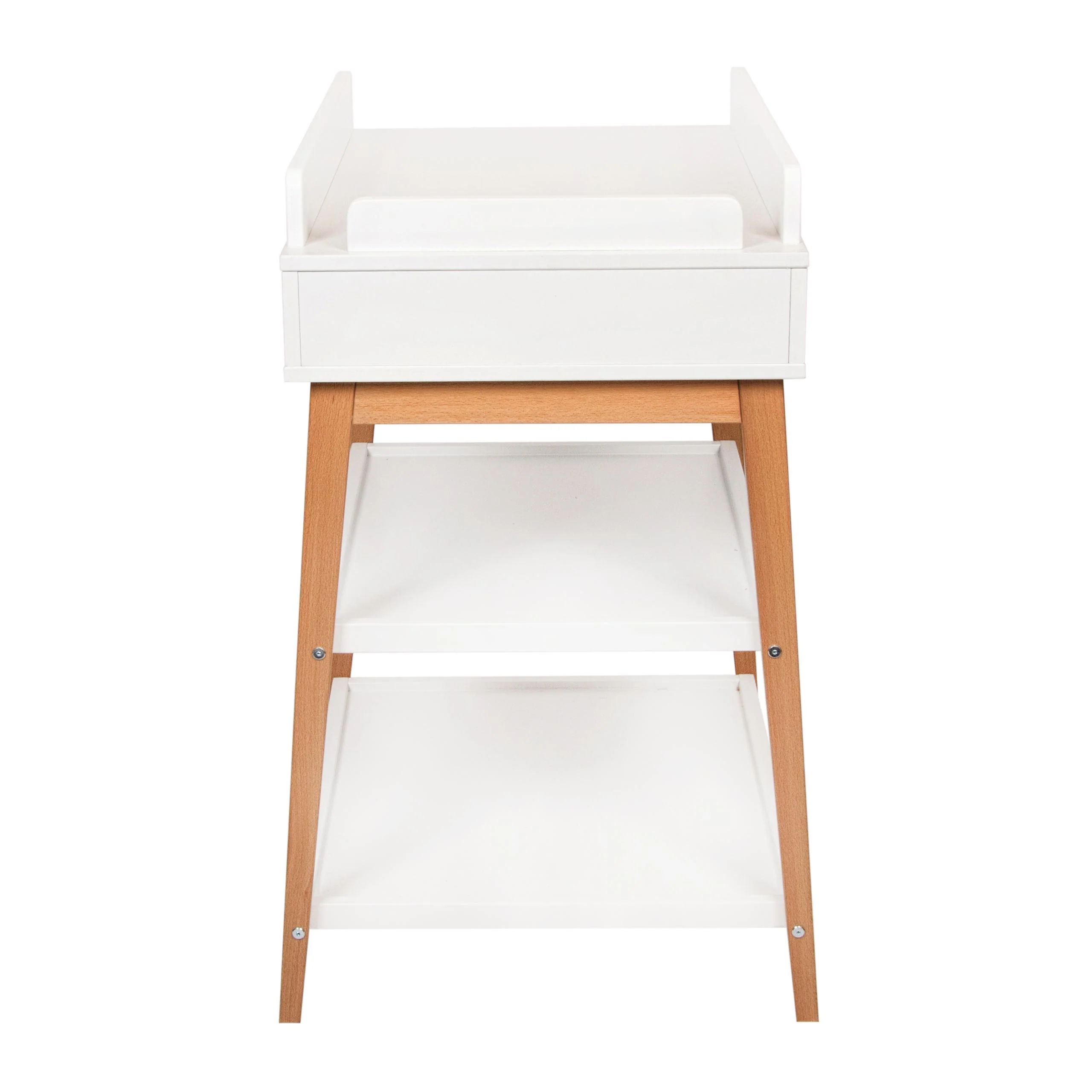 Hip Wooden Changing Table with Drawer (White/Natural) - Image 7