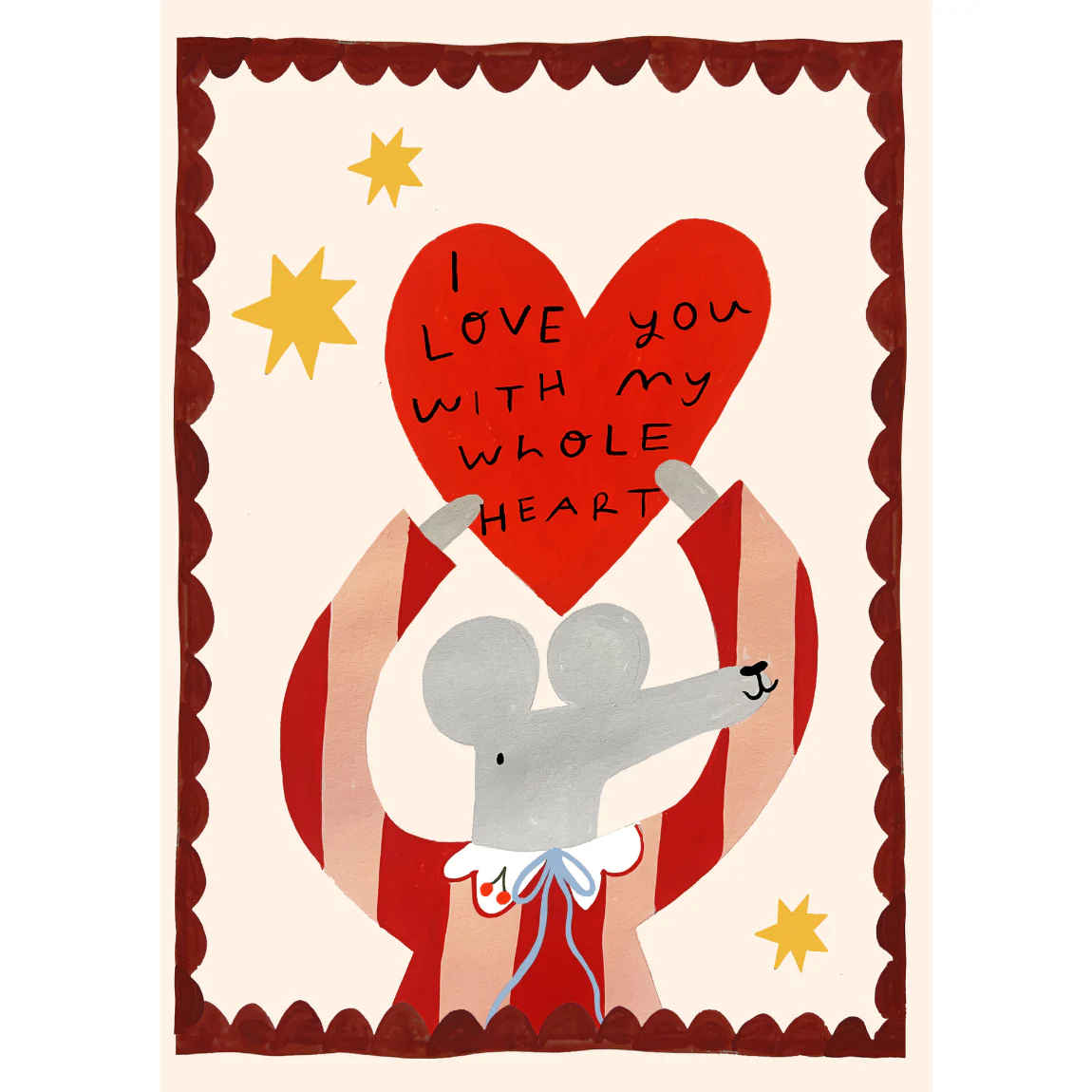 I Love You With My Whole Heart Mouse Art Print - Image 2