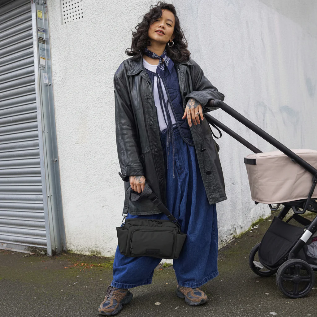 Inka Buggy Changing Bag Organiser (Black Woven) - Image 2