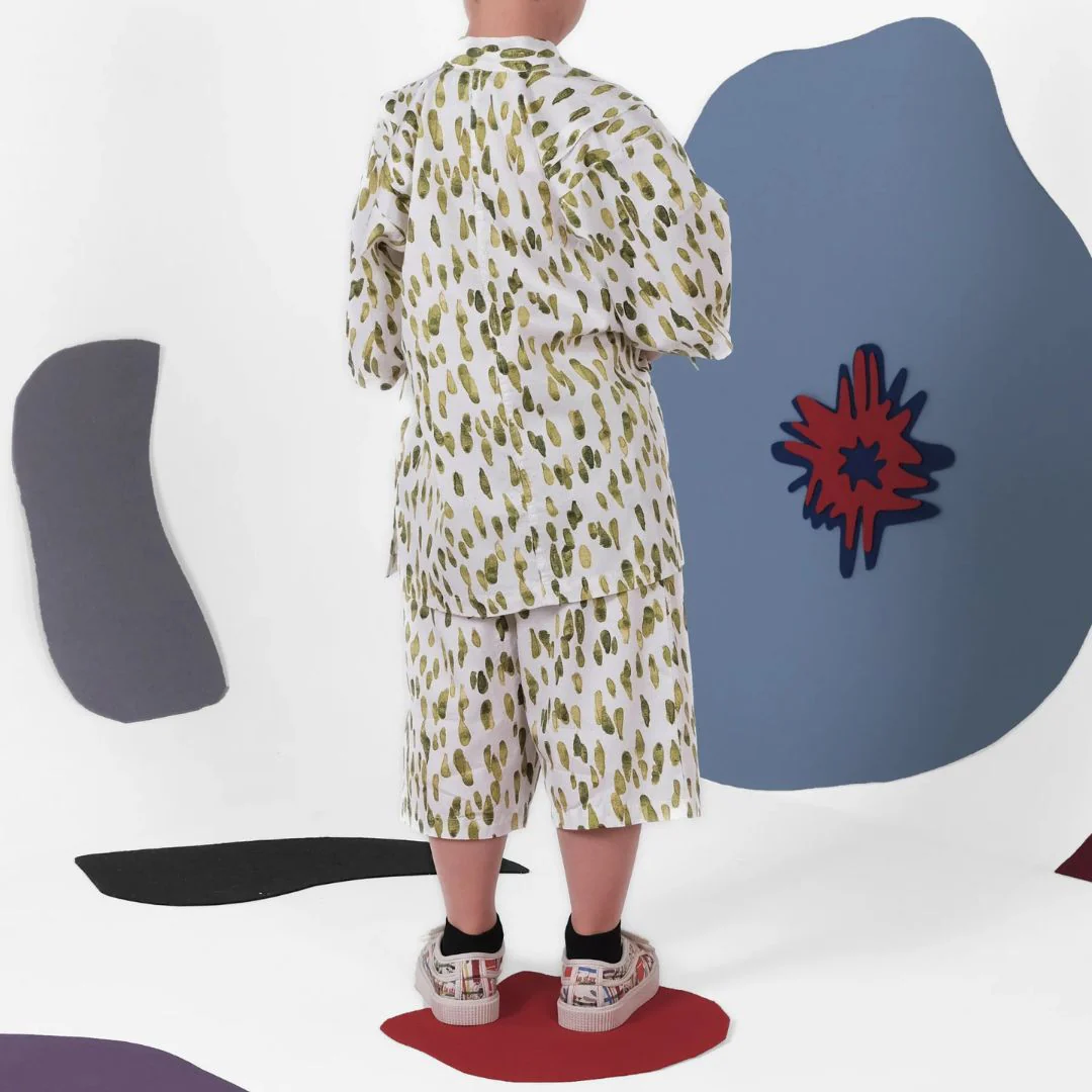 Jinbei Printed Kimono Shirt and Shorts Set (Drops) - Image 7