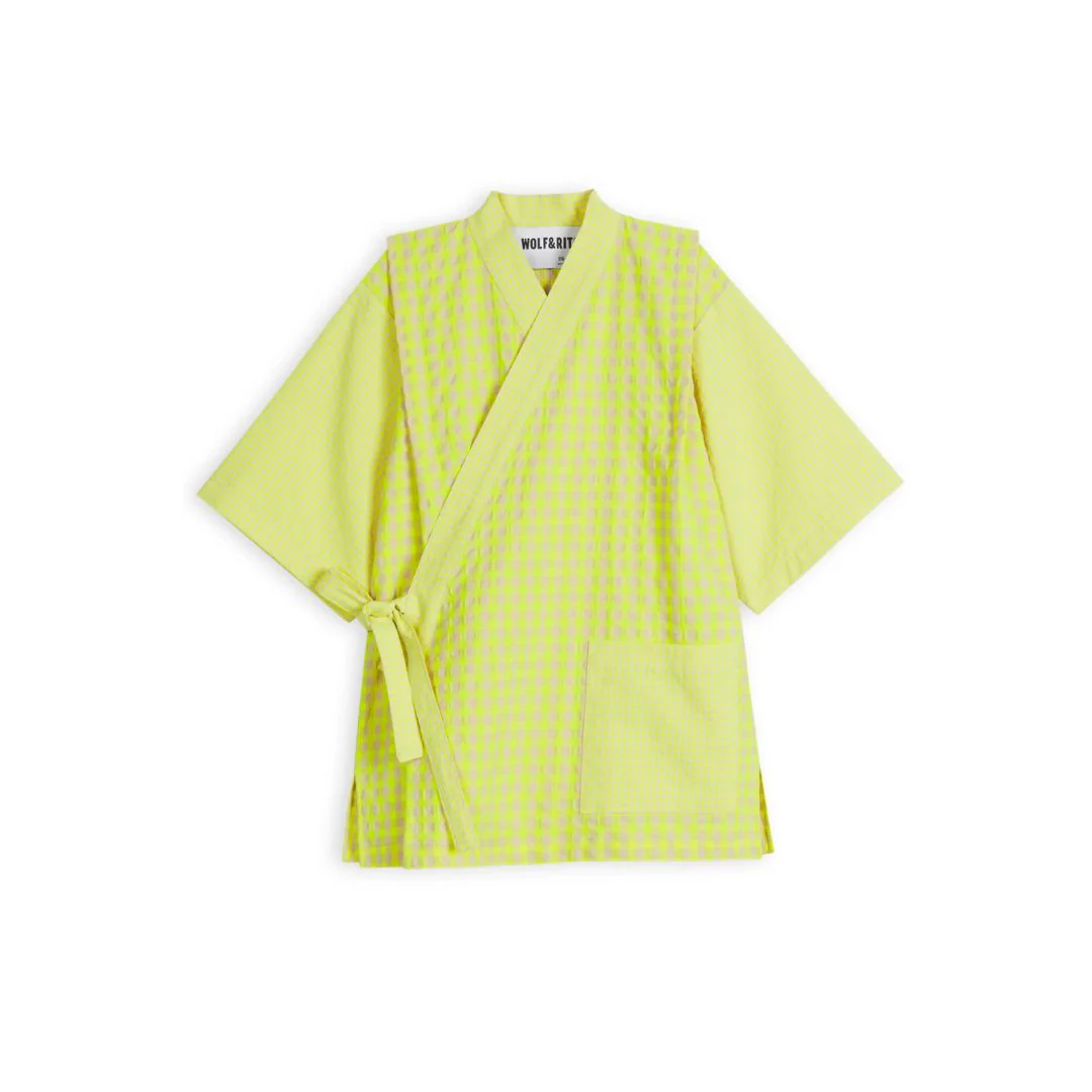 Jinbei Printed Kimono Shirt and Shorts Set (Fluor) - Image 3