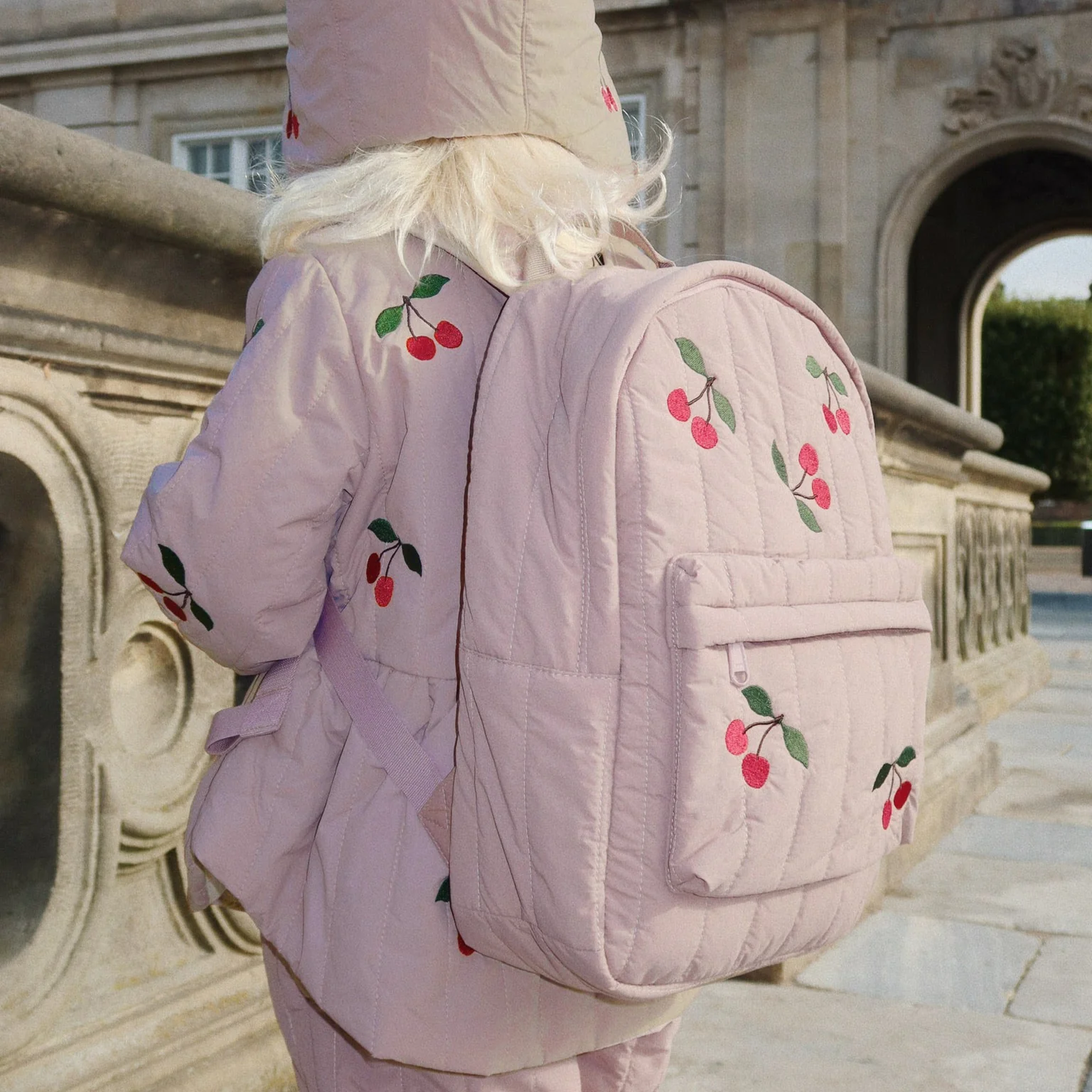 Juna Cherry Embroidered Quilted Peplum Bomber Jacket (Twilight Mauve) - Image 7