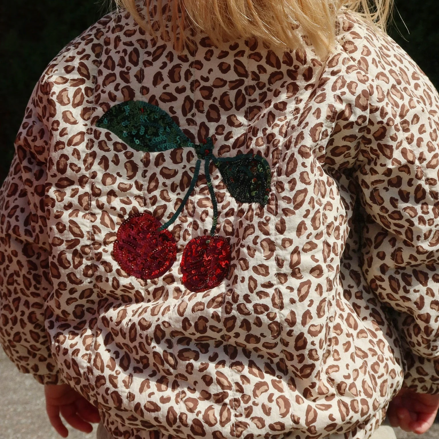 Juno Cherry Sequin Quilted Bomber Jacket (Leo)