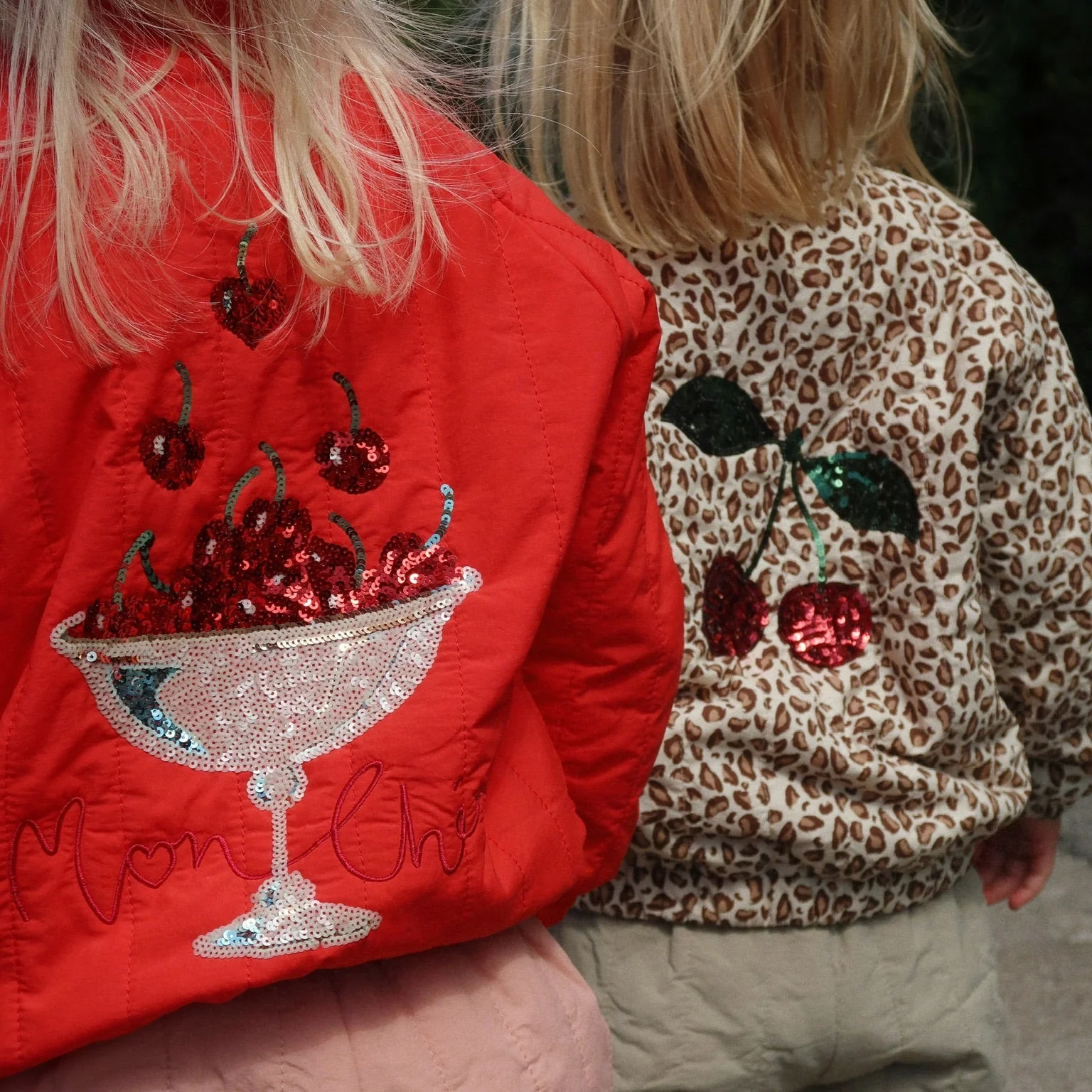 Juno Cherry Sequin Quilted Bomber Jacket (Leo) - Image 2