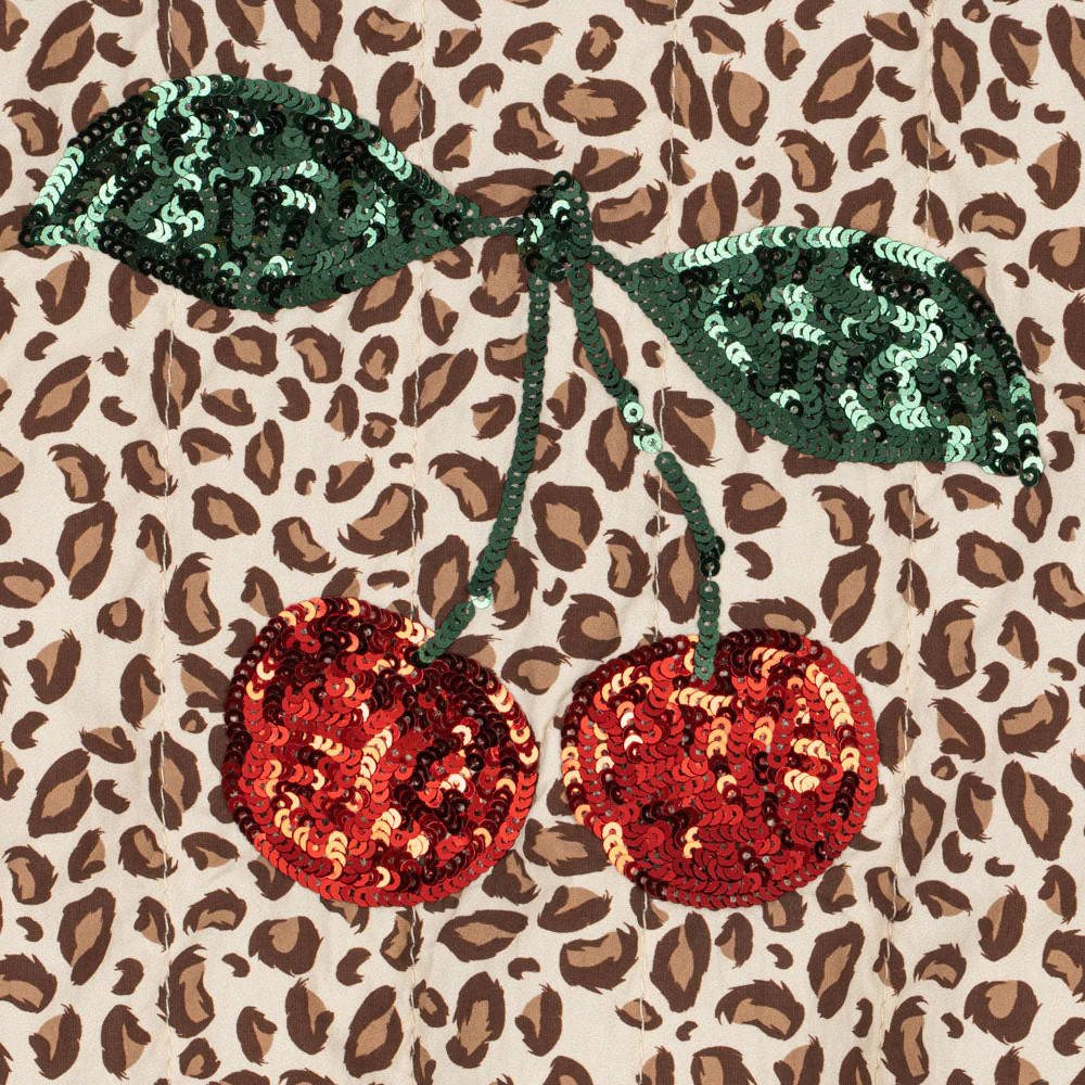 Juno Cherry Sequin Quilted Bomber Jacket (Leo) - Image 7