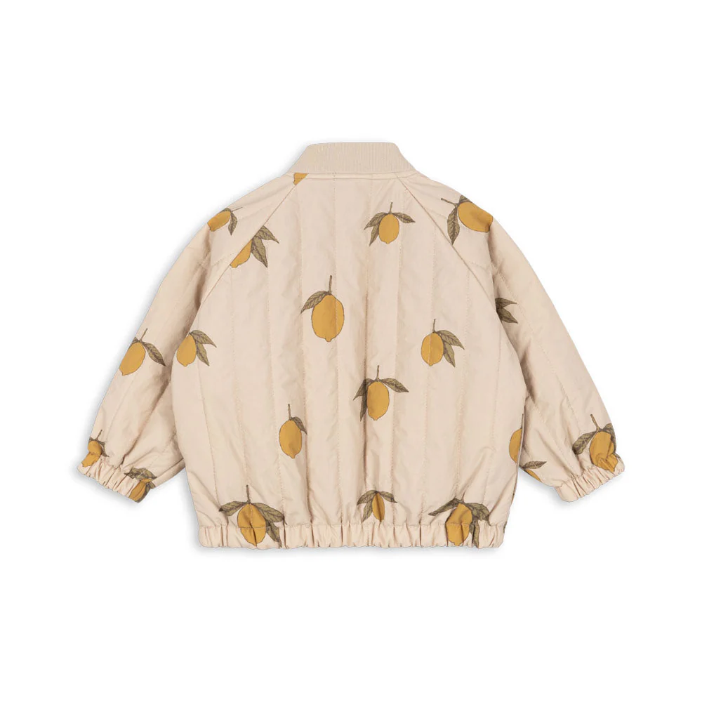 Juno Lemon Print Quilted Bomber Jacket (Mon Grand Citron) - Image 5