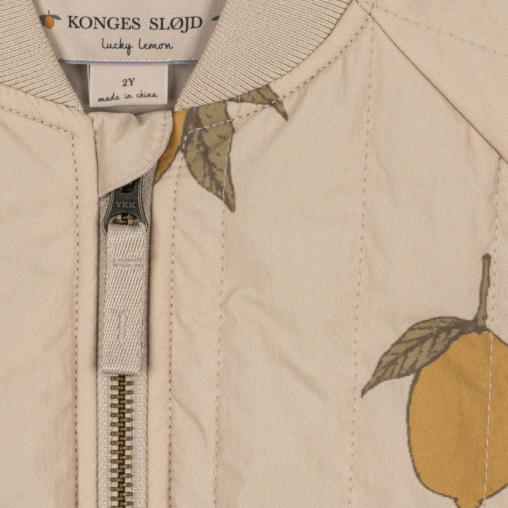 Juno Lemon Print Quilted Bomber Jacket (Mon Grand Citron) - Image 6