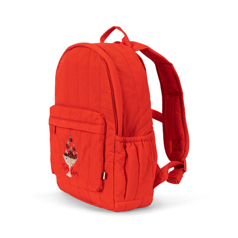 Juno Sequin Cherry Quilted Backpack (Fiery Red) - Image 5