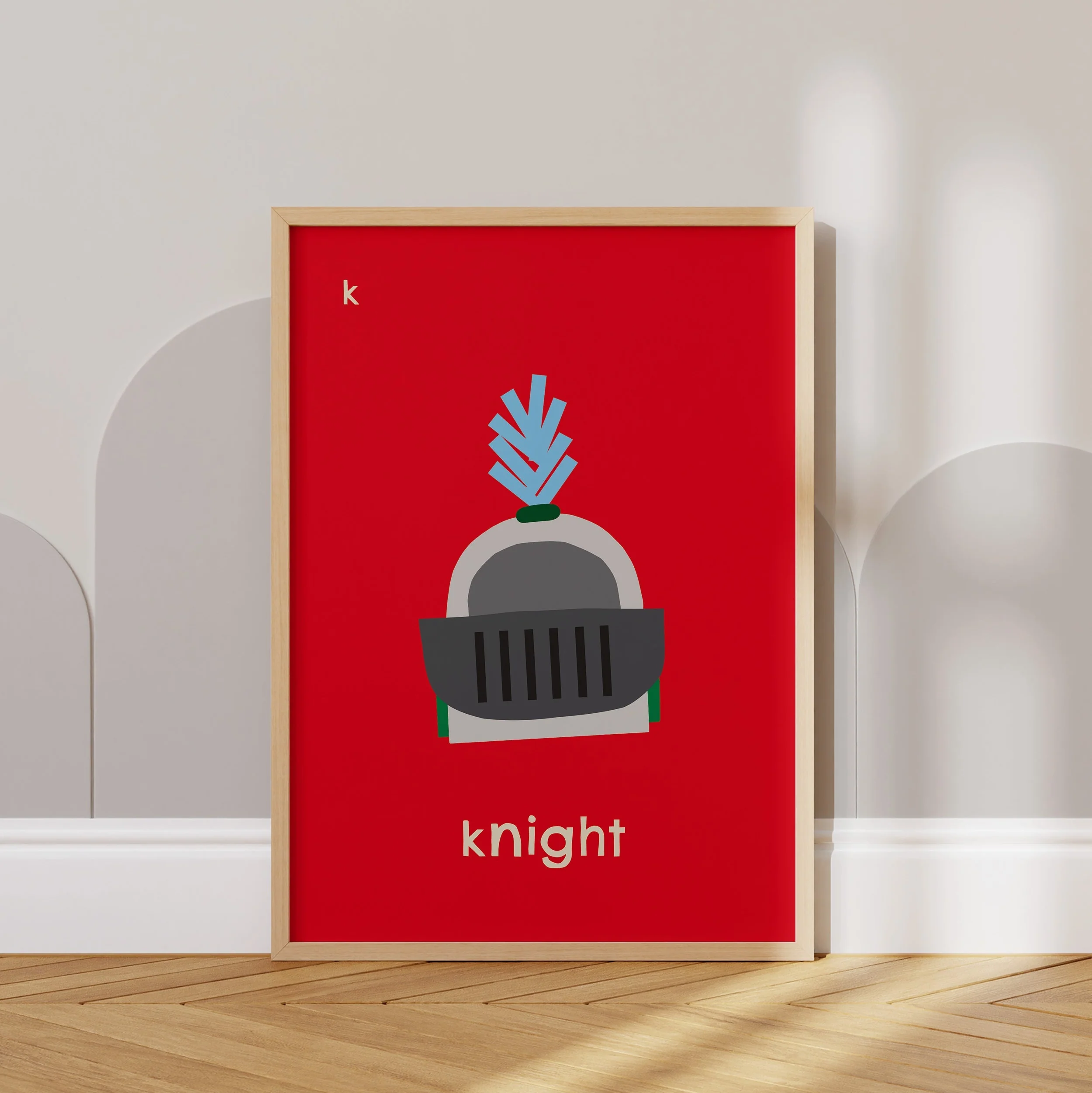 K for Knight- Alphabet Art Print - Image 2
