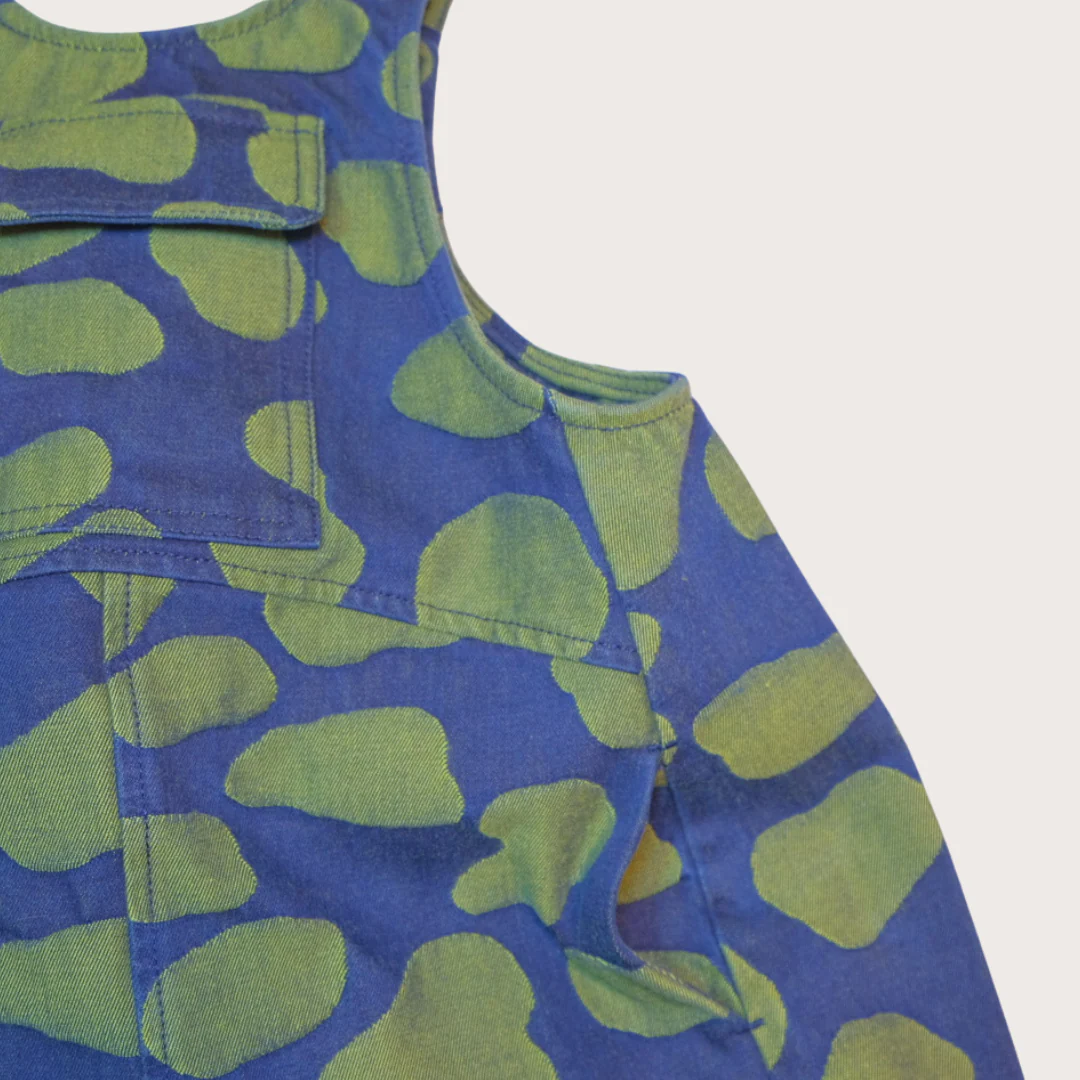 Kai Oversized Denim Dot Cotton Dungarees - Image 4