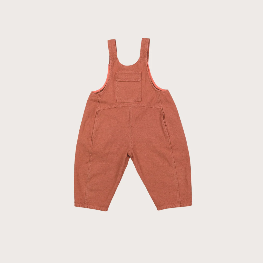 Kai Oversized Denim Dungarees (Coral) - Image 3