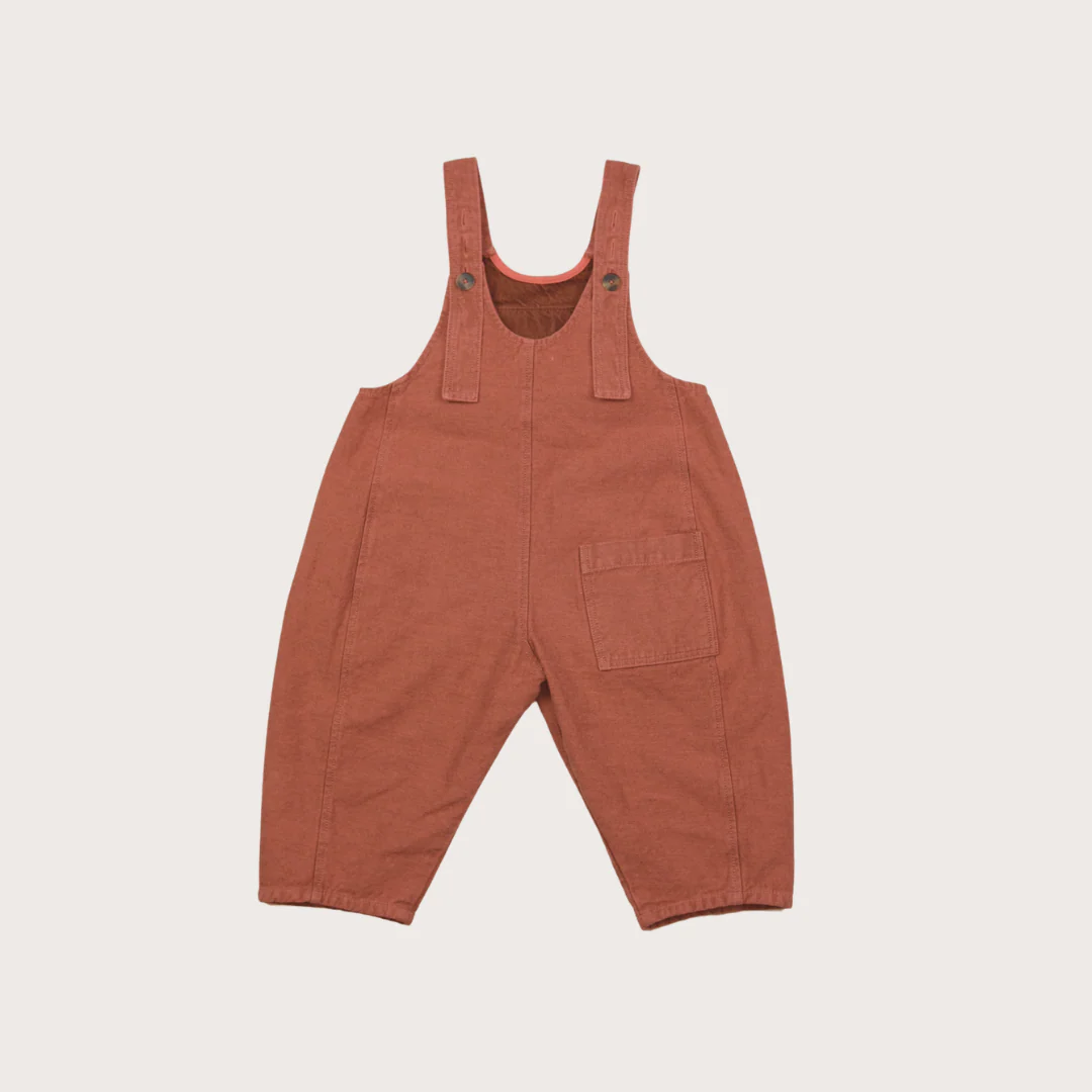 Kai Oversized Denim Dungarees (Coral) - Image 4