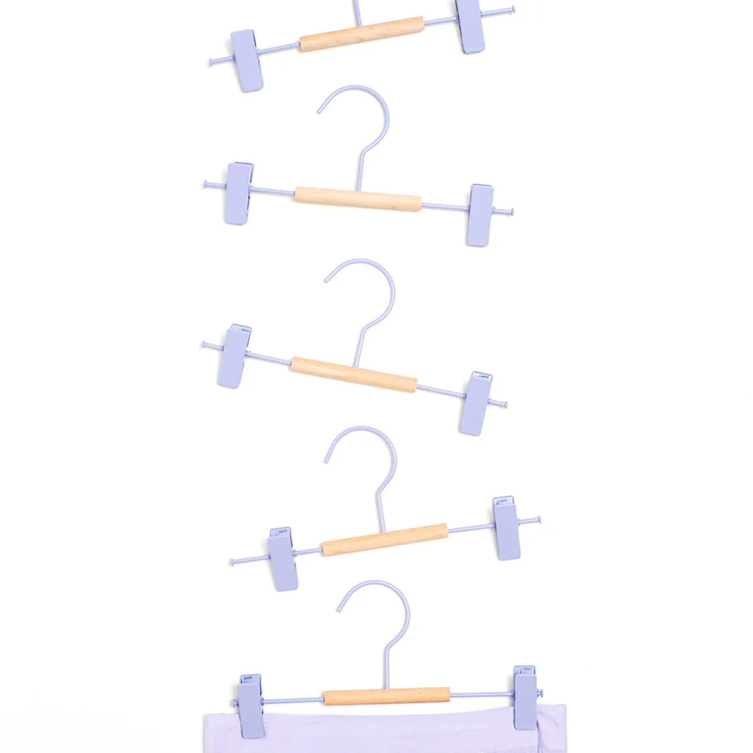 Kids Coated Wire Clip Hangers Set of 5 (Lilac) - Image 4