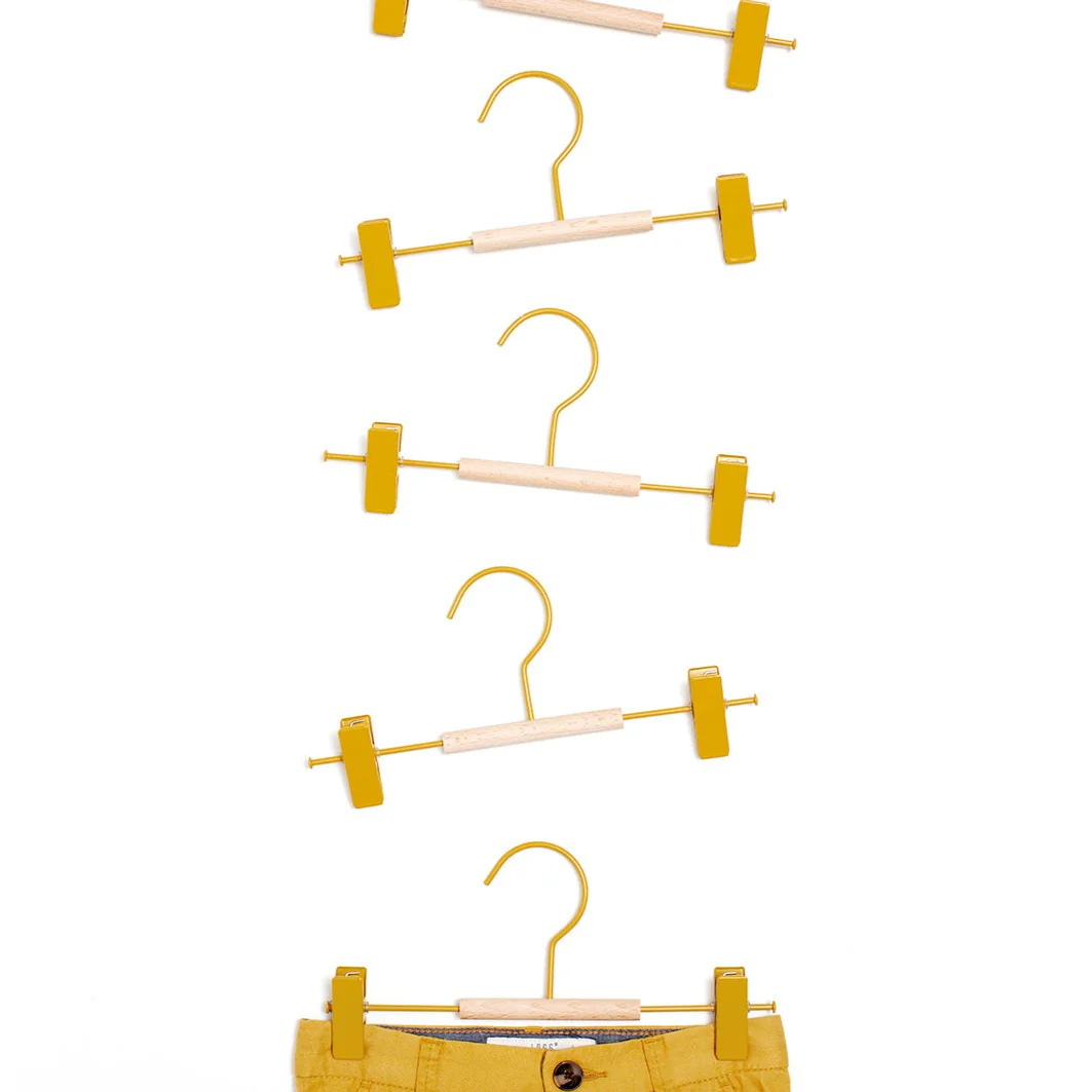 Kids Coated Wire Clip Hangers Set of 5 (Mustard) - Image 4