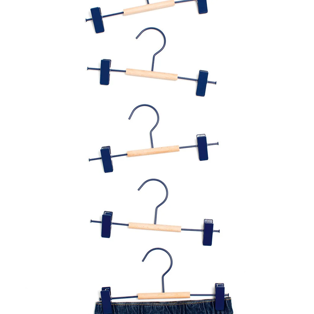 Kids Coated Wire Clip Hangers Set of 5 (Navy) - Image 4