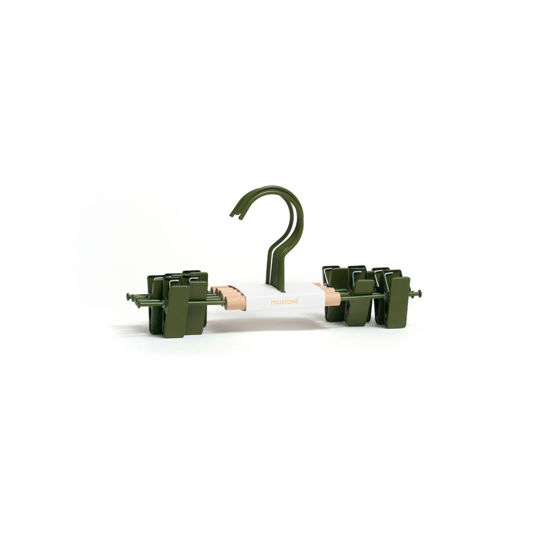 Kids Coated Wire Clip Hangers Set of 5 (Olive) - Image 3