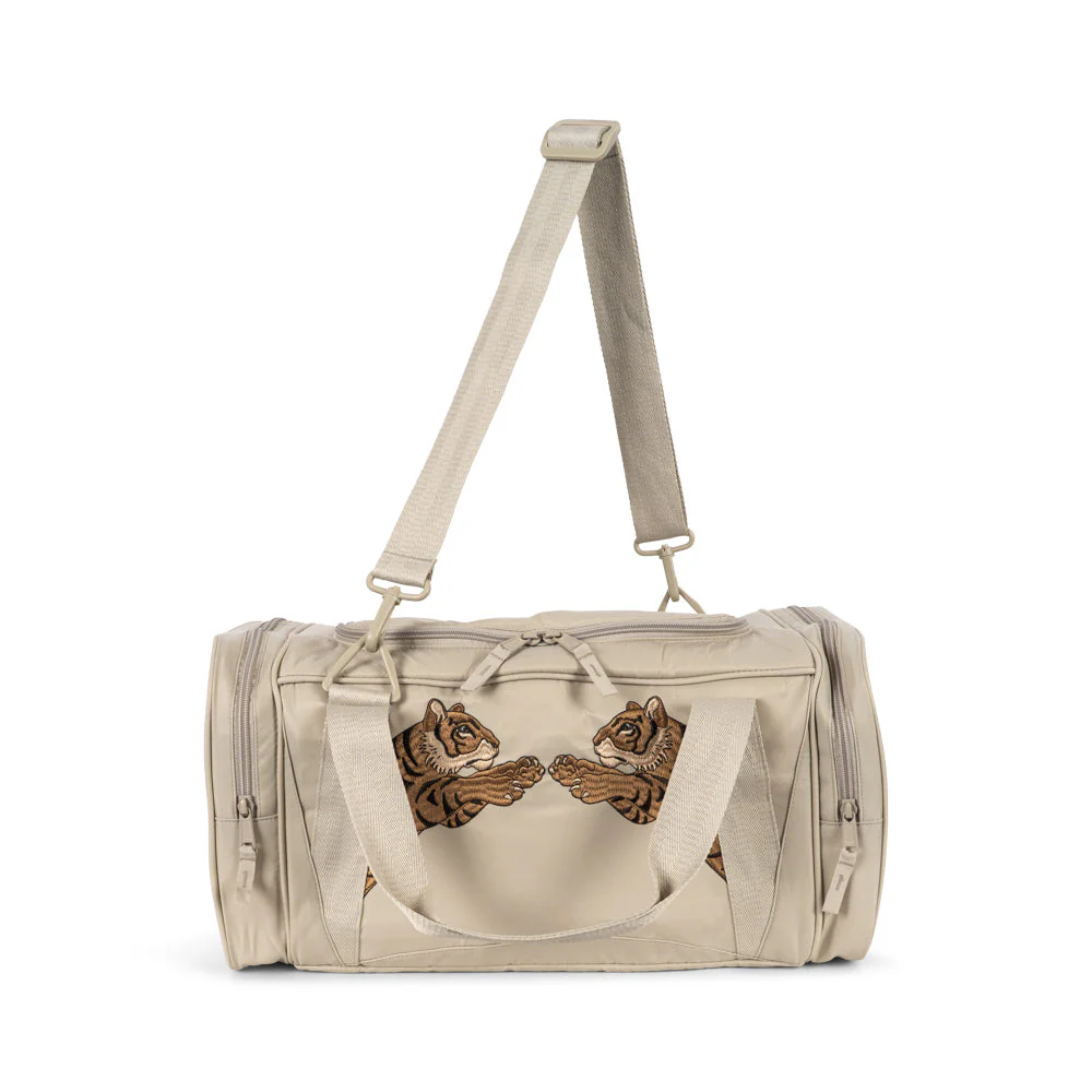 Kid's Tiger Print Weekend Holdall Bag (Feather Grey) - Image 5