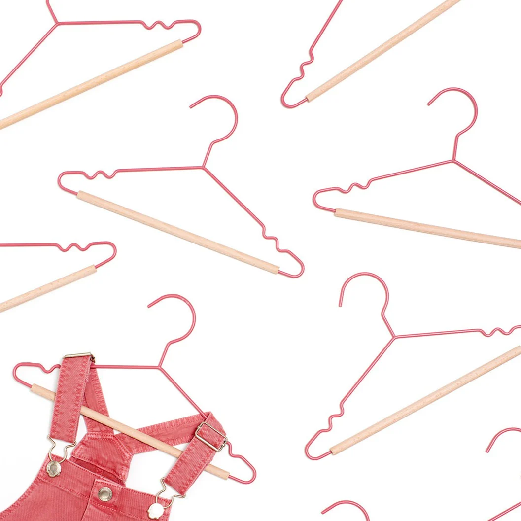 Kids Coated Wire Top Hangers Set of 10 (Berry) - Image 3