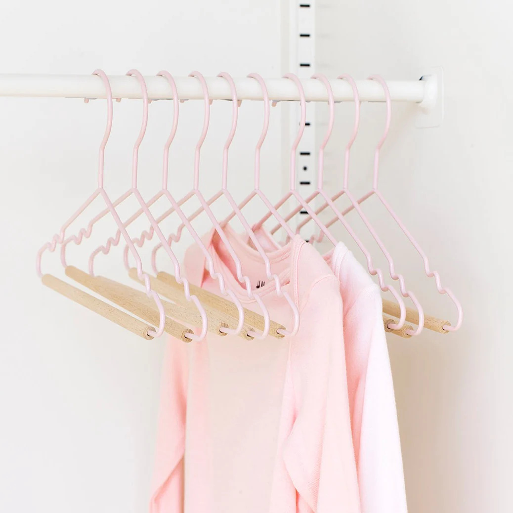 Kids Coated Wire Top Hangers Set of 10 (Blush)