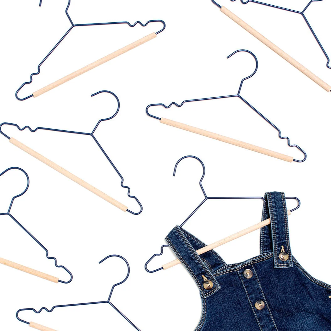 Kids Coated Wire Top Hangers Set of 10 (Navy) - Image 3