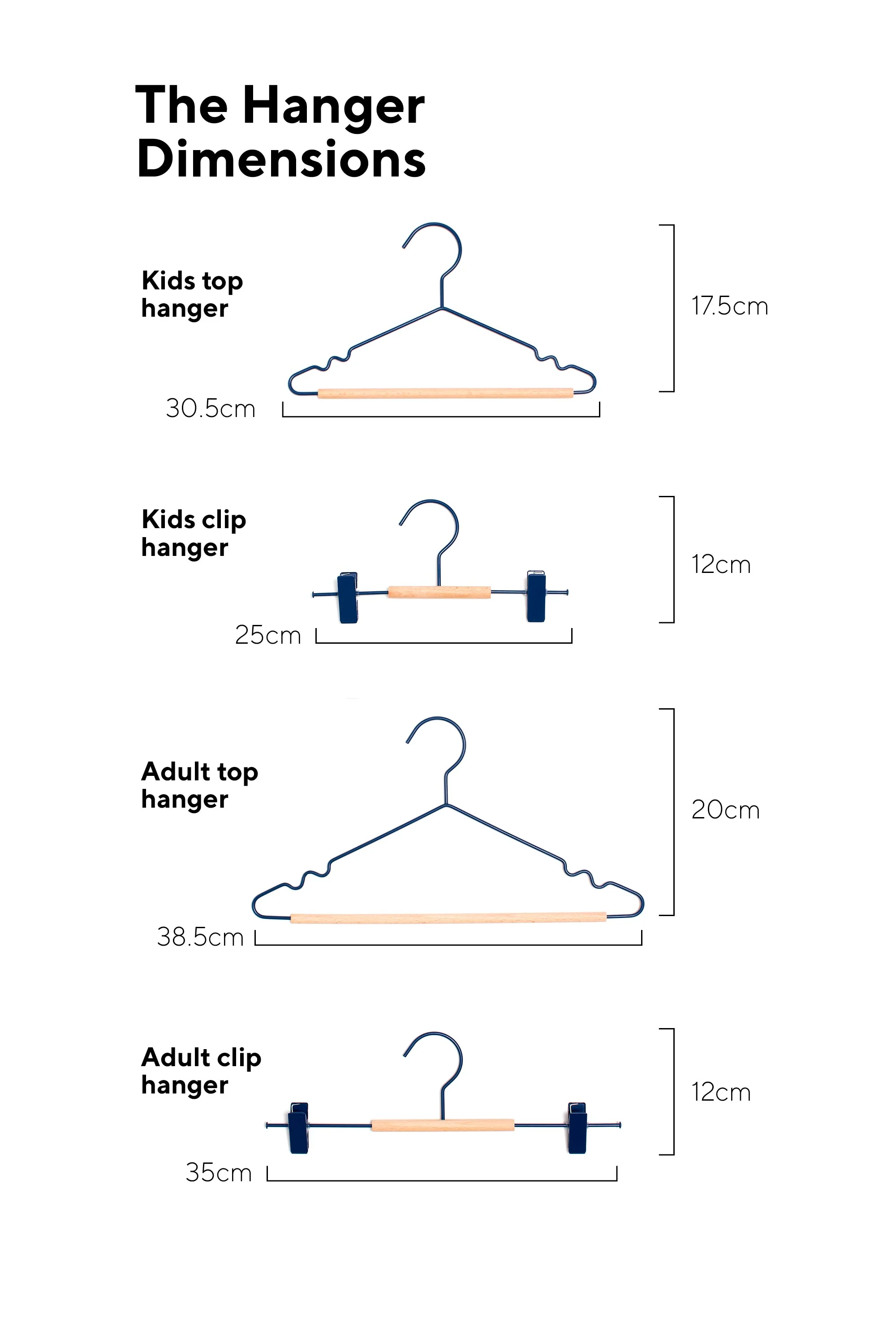 Kids Coated Wire Top Hangers Set of 10 (Navy) - Image 6