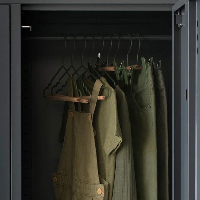 Kids Coated Wire Top Hangers Set of 10 (Olive) - Image 3