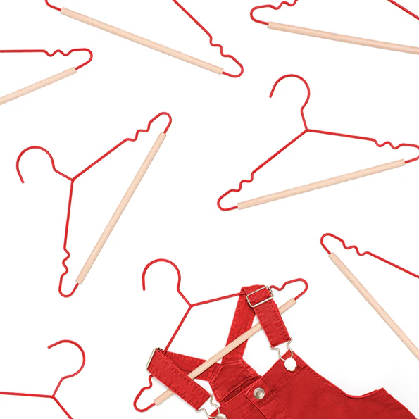 Kids Coated Wire Top Hangers Set of 10 (Poppy) - Image 3