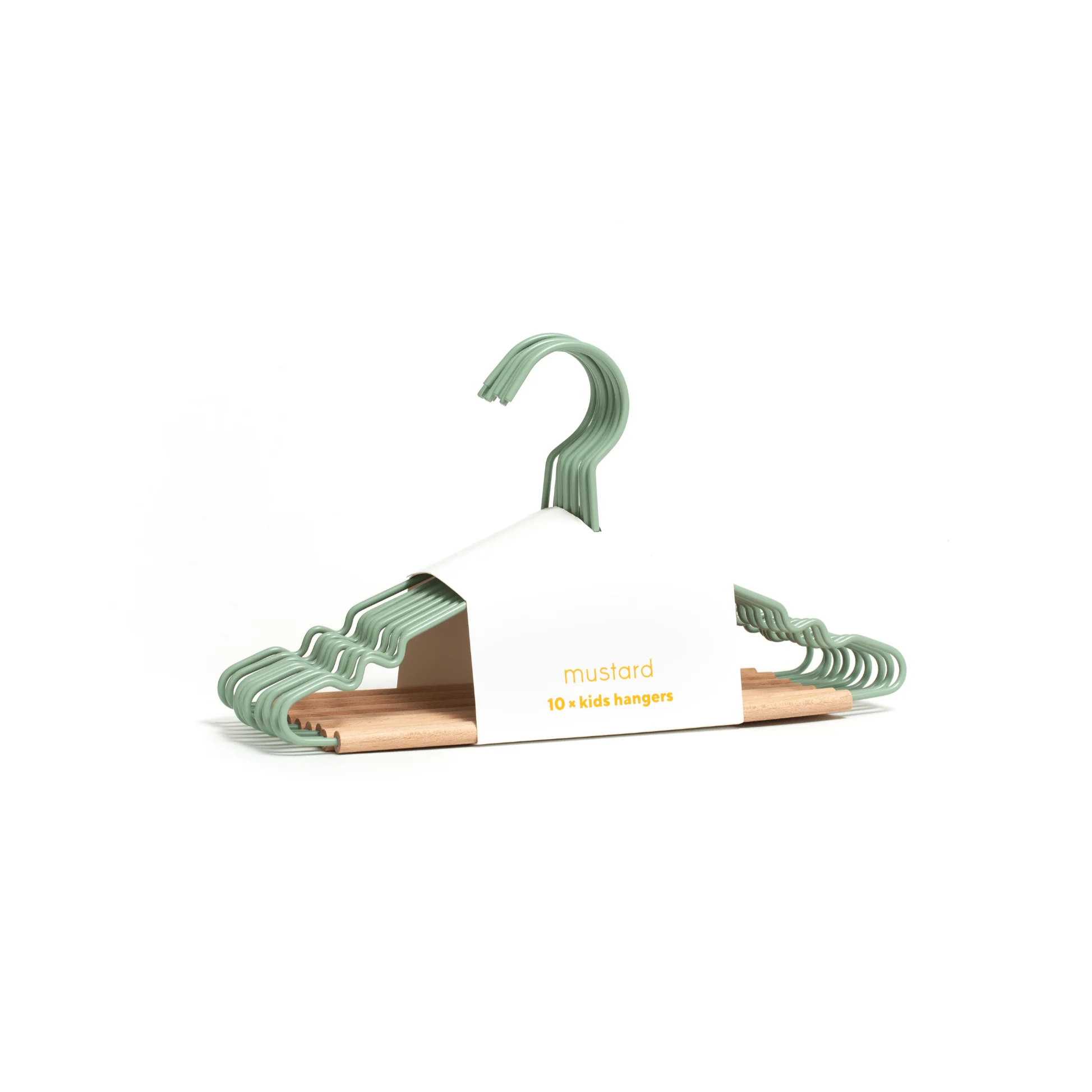 Kids Coated Wire Top Hangers Set of 10 (Sage) - Image 2