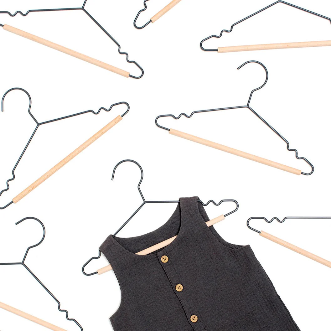 Kids Coated Wire Top Hangers Set of 10 (Slate) - Image 4