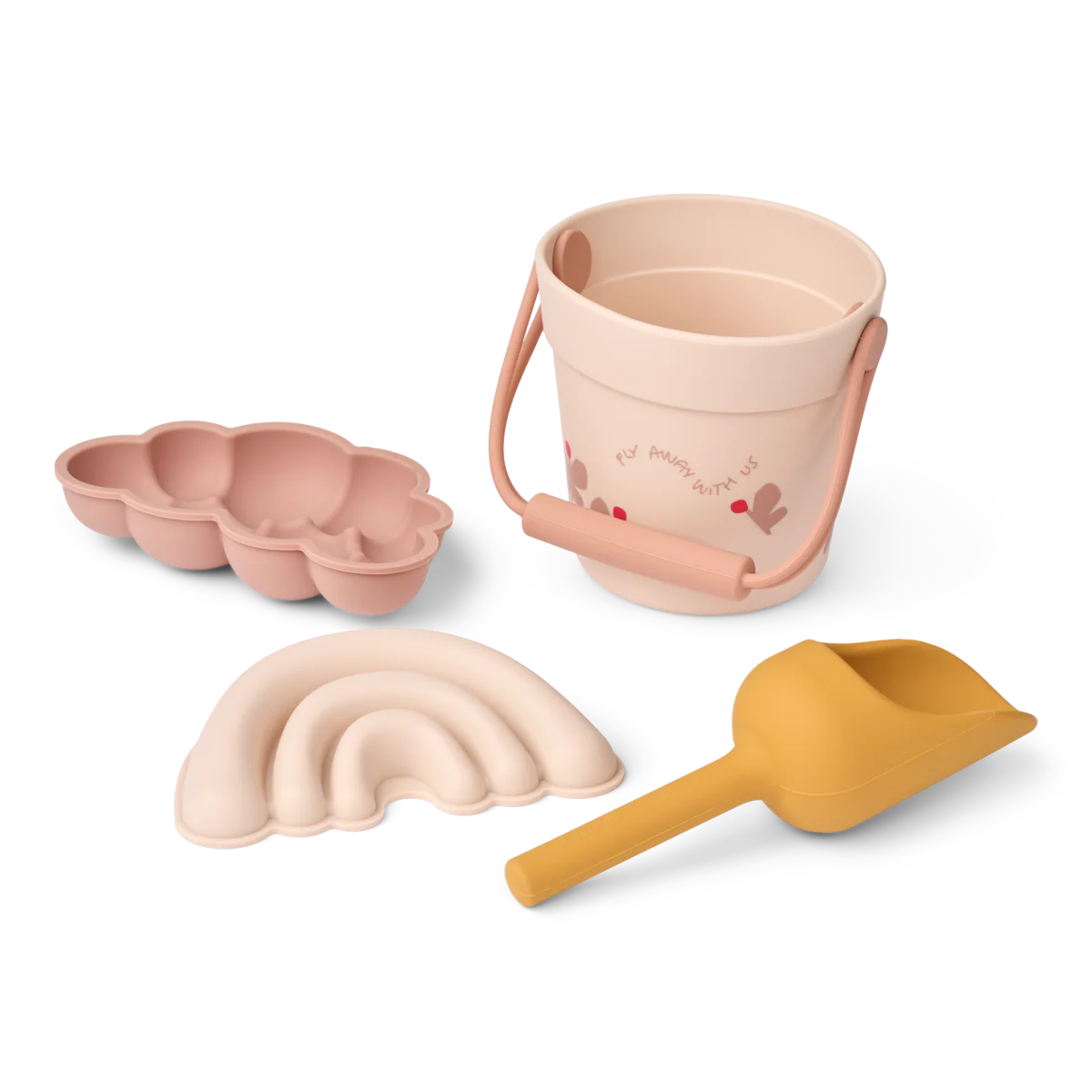 Kit Butterfly Beach Bucket, Spade, Moulds Mini Set (Apple Blossom)