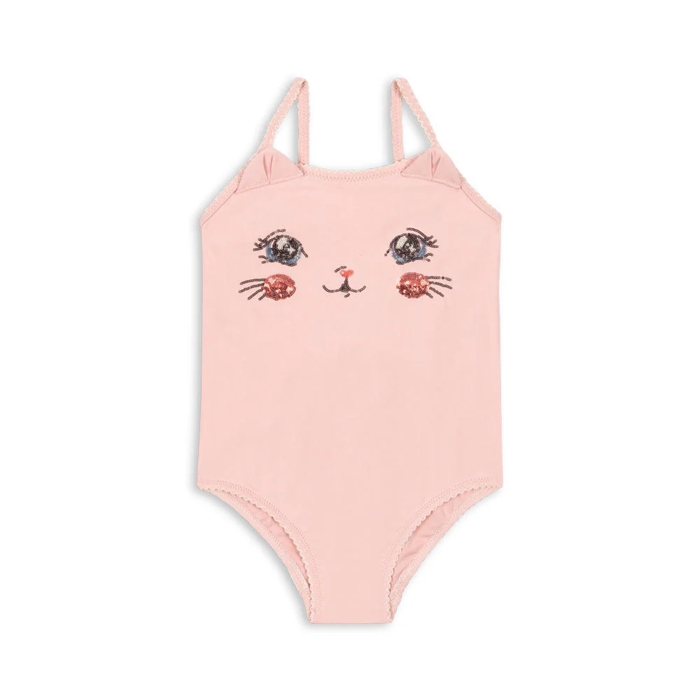 Kitty Face Bow Back Swimsuit (Powder Pink) - Image 4