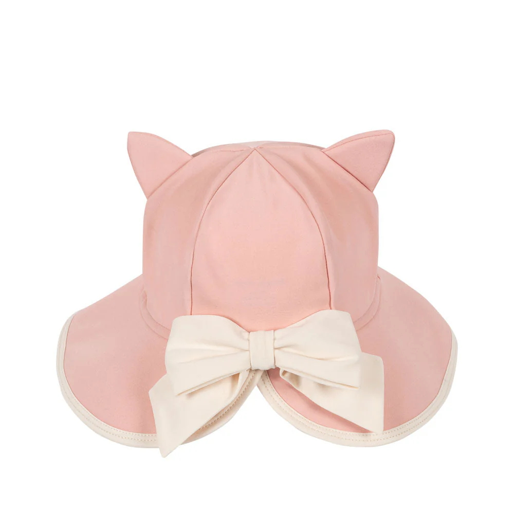 Kitty Swim Hat with Bow (Powder Pink) - Image 5
