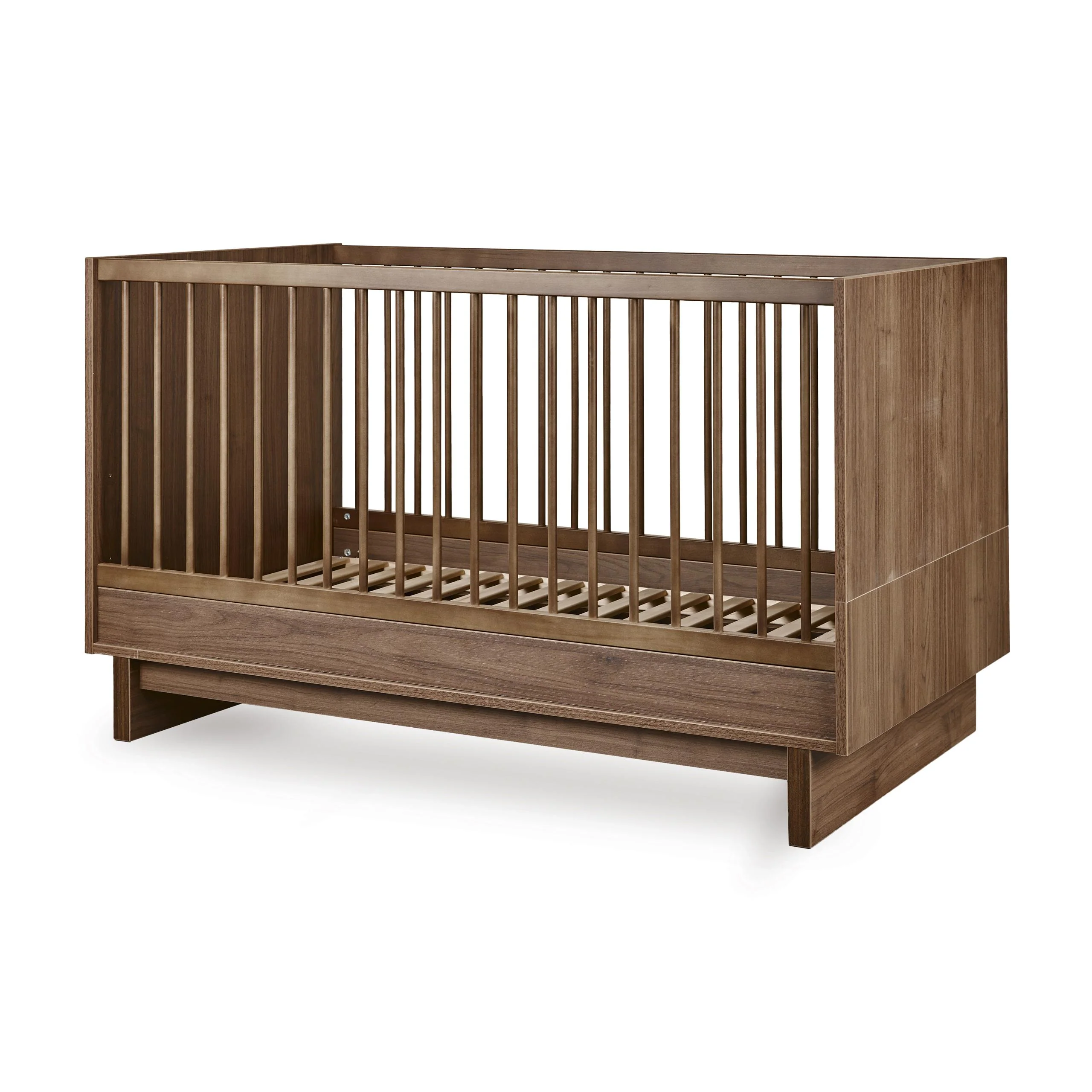 Kyo Convertible Wooden Height Adjustable Cot to Bed (Walnut) - Image 3