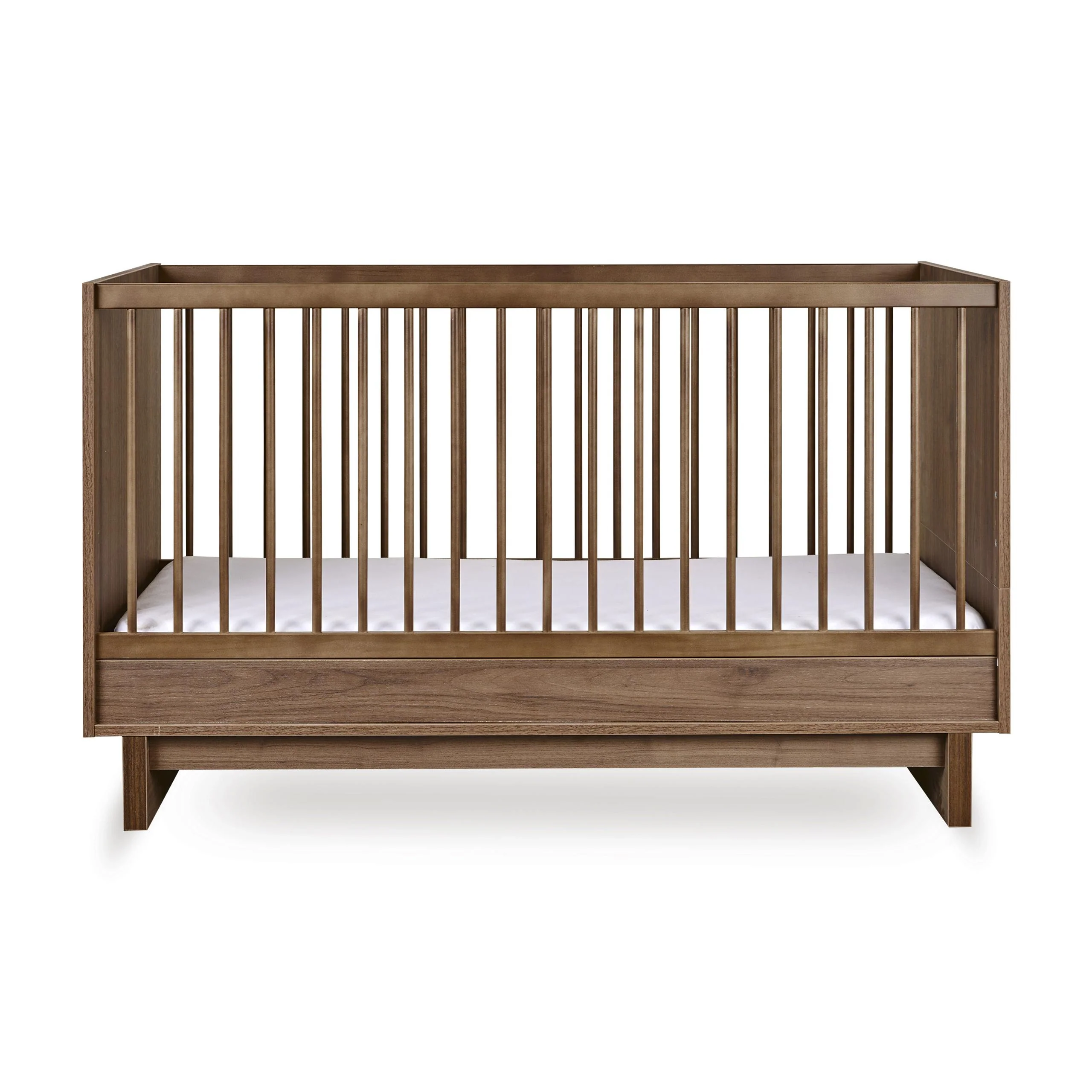 Kyo Convertible Wooden Height Adjustable Cot to Bed (Walnut) - Image 4