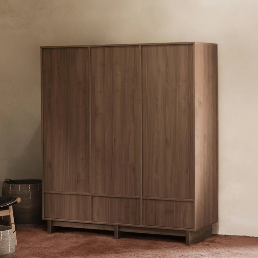 Kyo XL Wooden Wardrobe (Walnut)