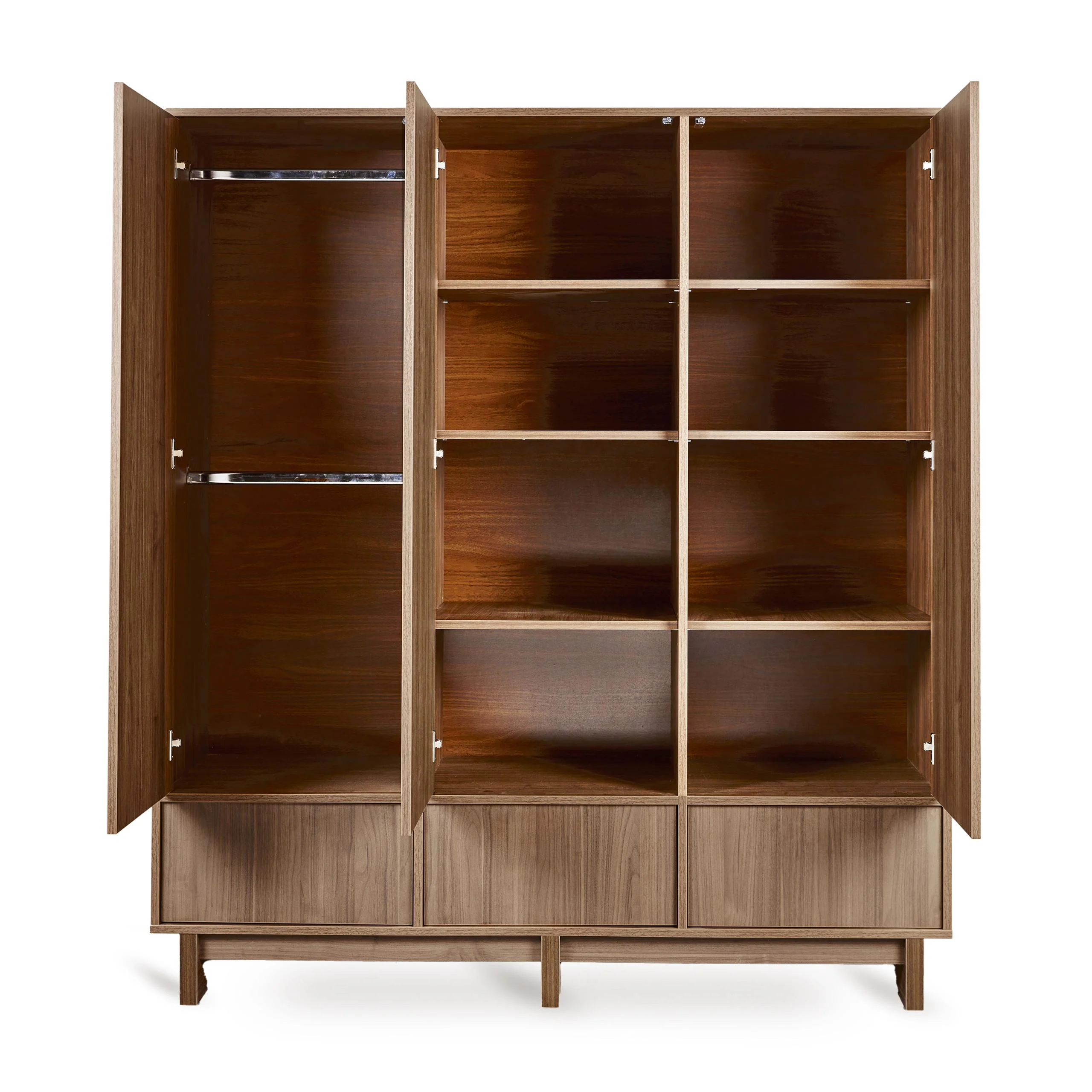 Kyo XL Wooden Wardrobe (Walnut) - Image 2