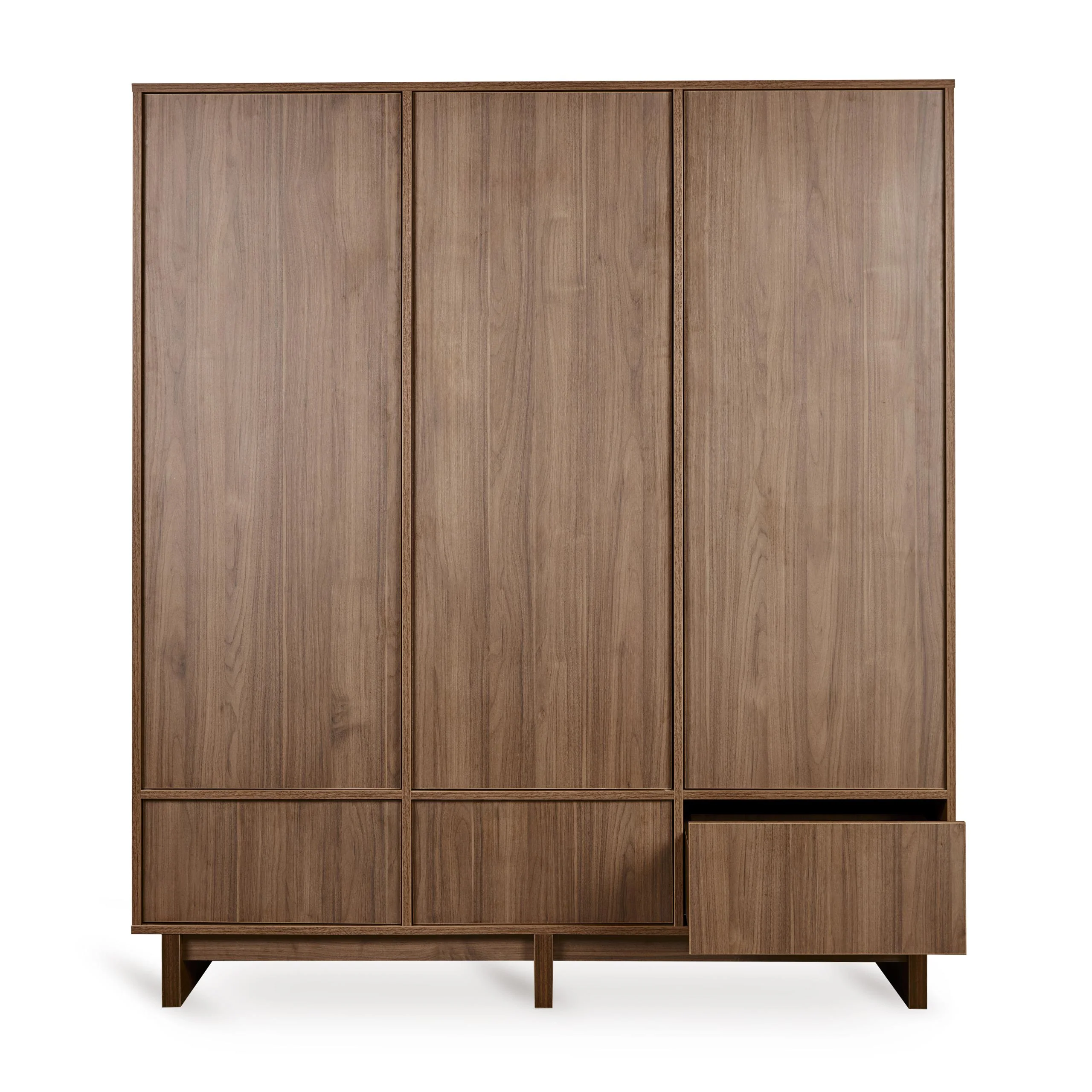 Kyo XL Wooden Wardrobe (Walnut) - Image 4