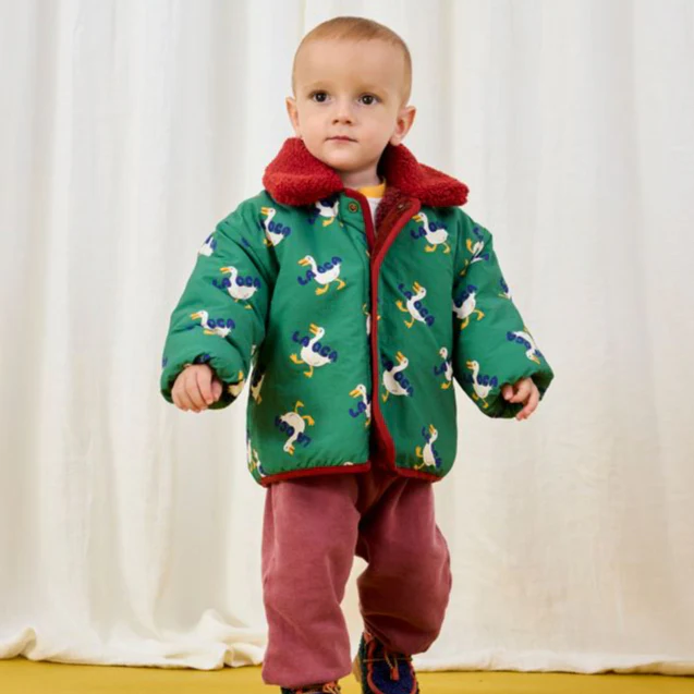 La Oca All Over Print Reversible Baby Sheepskin Jacket - Image 6