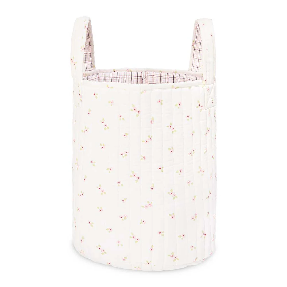 Large Quilted Reversible Storage Basket (Anemone / Pink Check) - Image 6