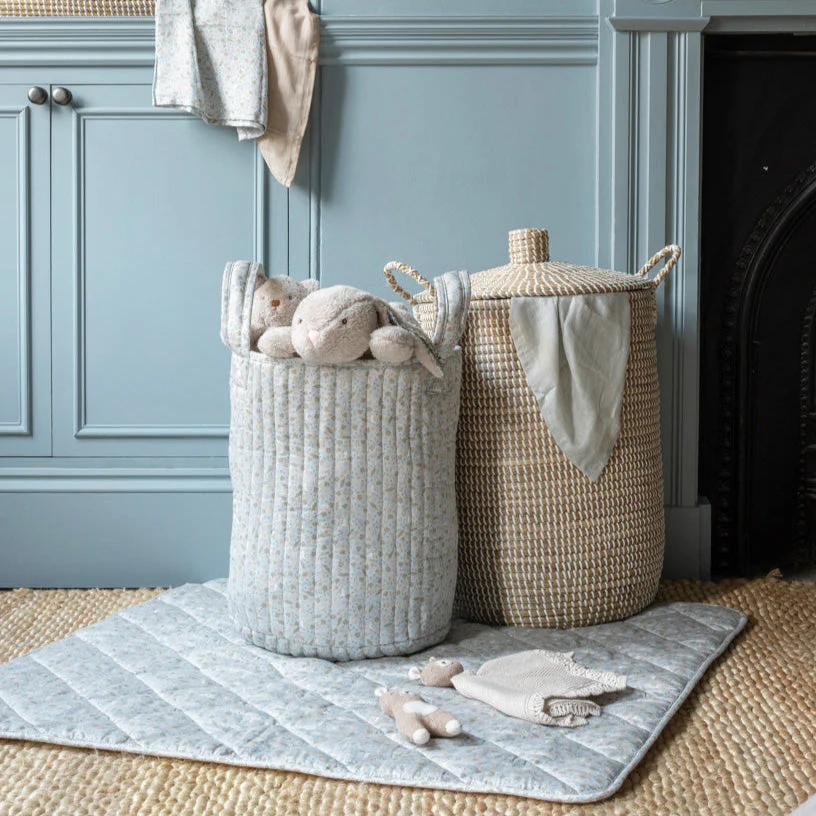 Large Quilted Reversible Storage Basket (Nature Trail / Stripe) - Image 2